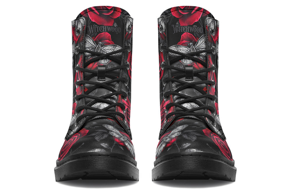 Vegan Ankle Boots - Moth Roses