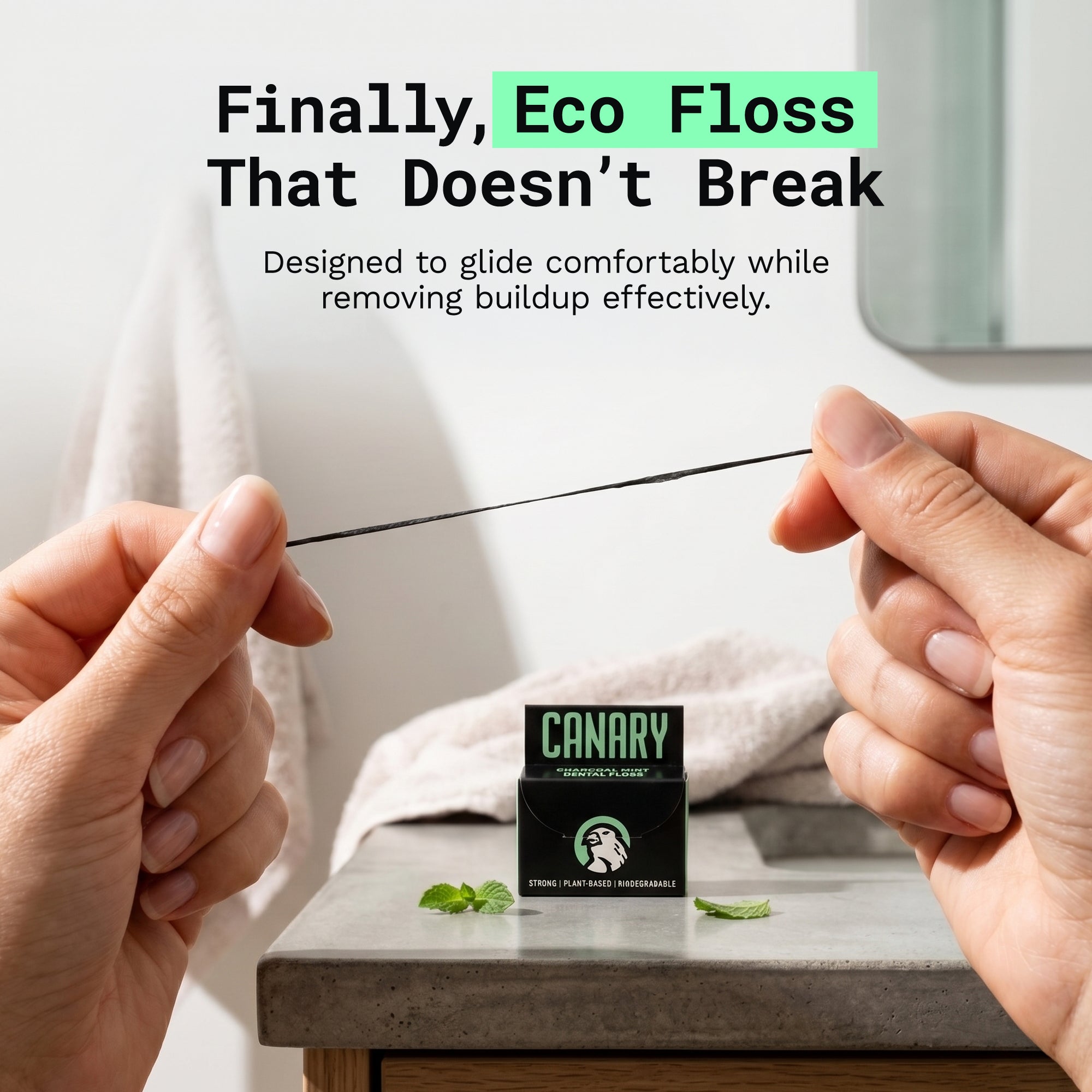 Dental Floss - Charcoal Mint - Plastic-Free and Vegan