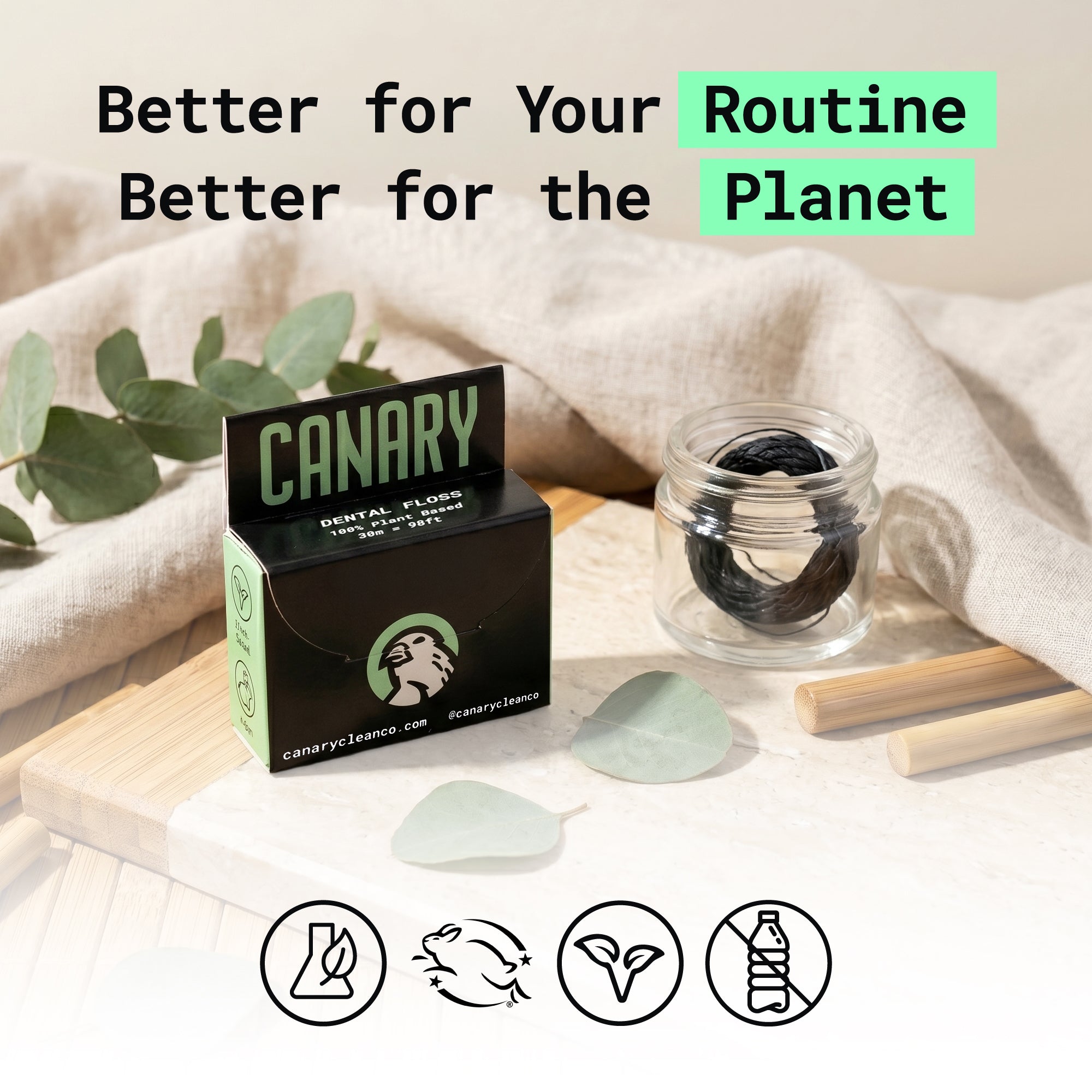 Dental Floss - Charcoal Mint - Plastic-Free and Vegan