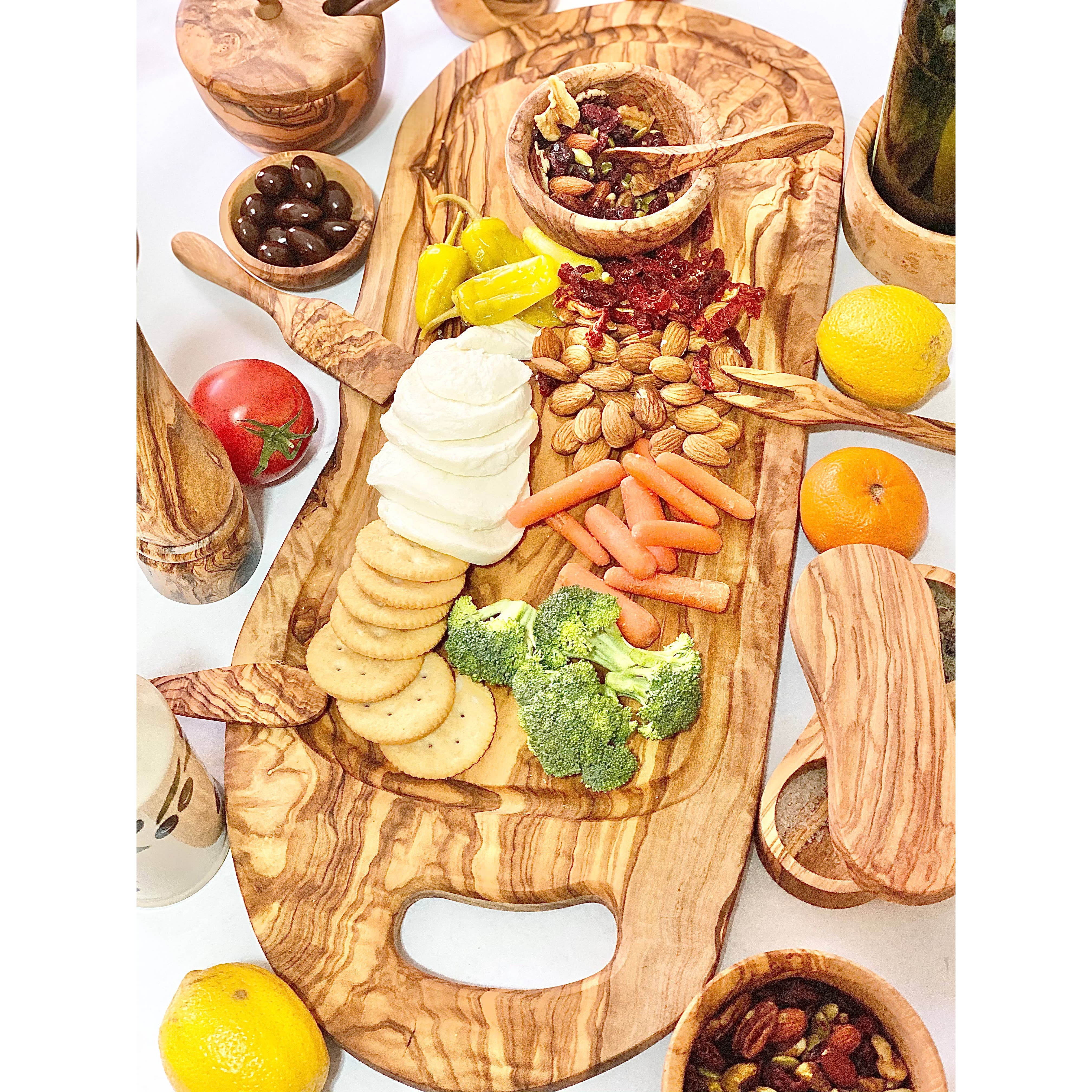Olive Wood Charcuterie Board - Includes Juice Well