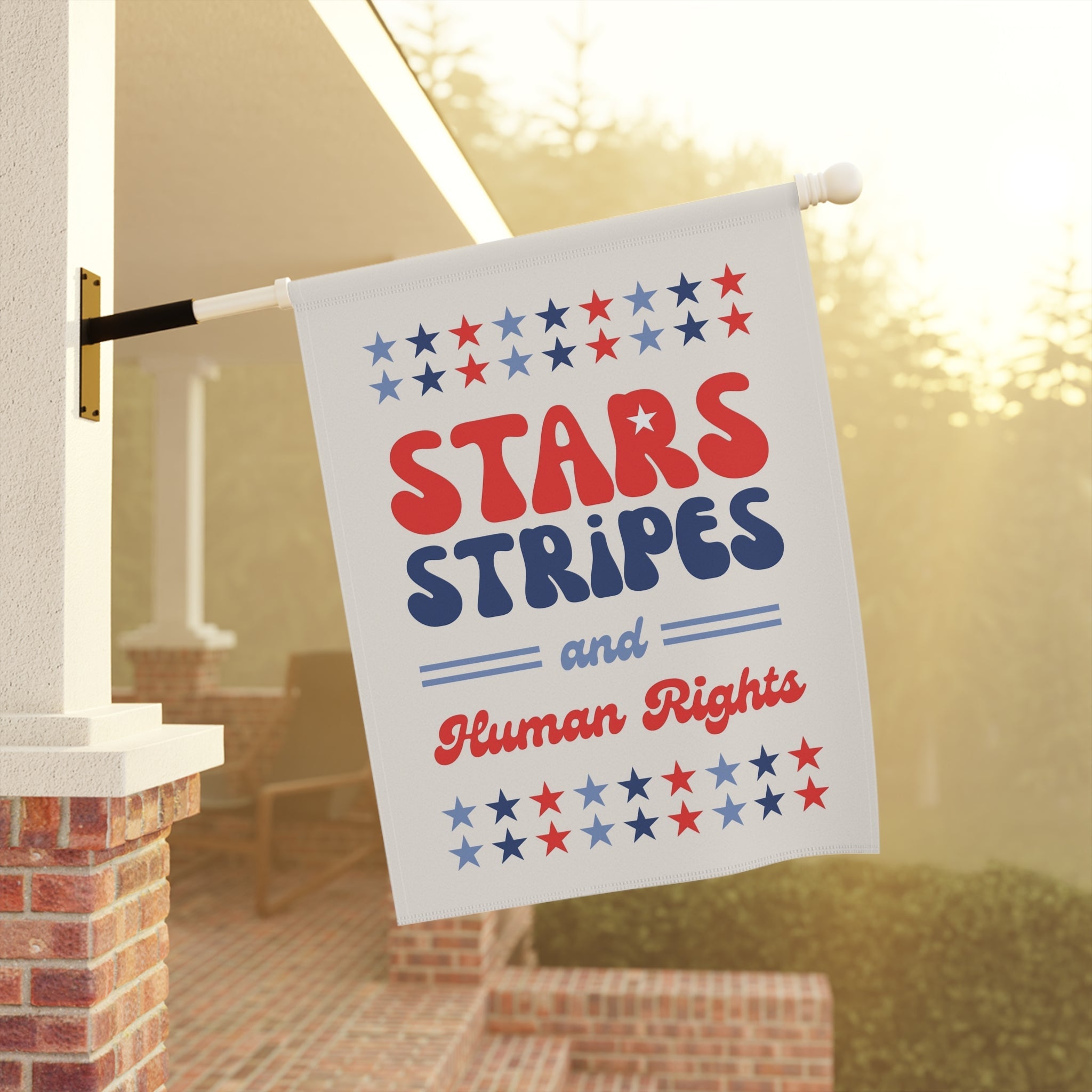 Stars Stripes and Human Rights Retro Flag