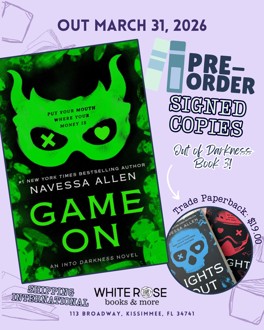 PRE-ORDER: Game On: An Into Darkness Novel by Navessa Allen (SIGNED)