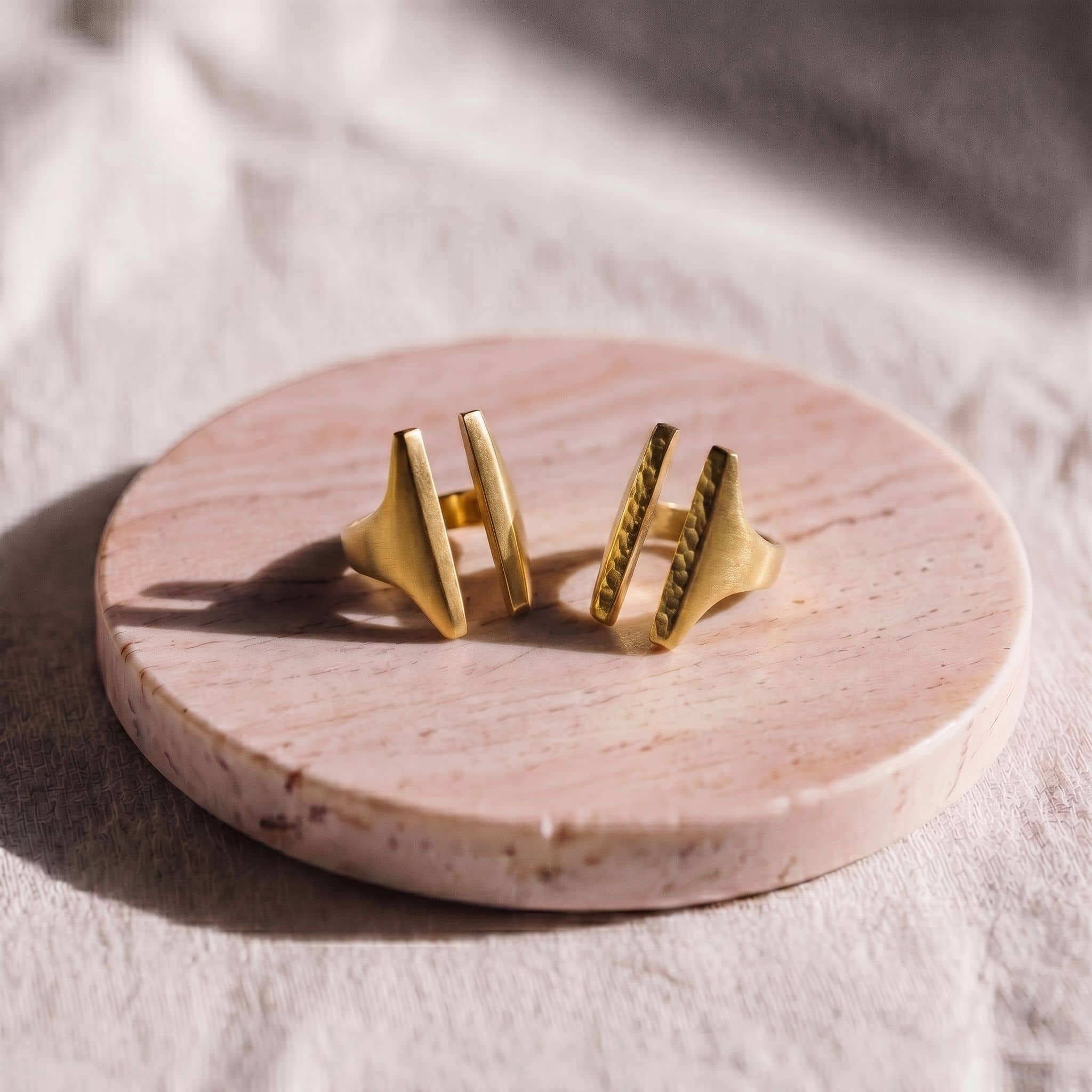 Brass Double Bar Adjustable Ring | Sema