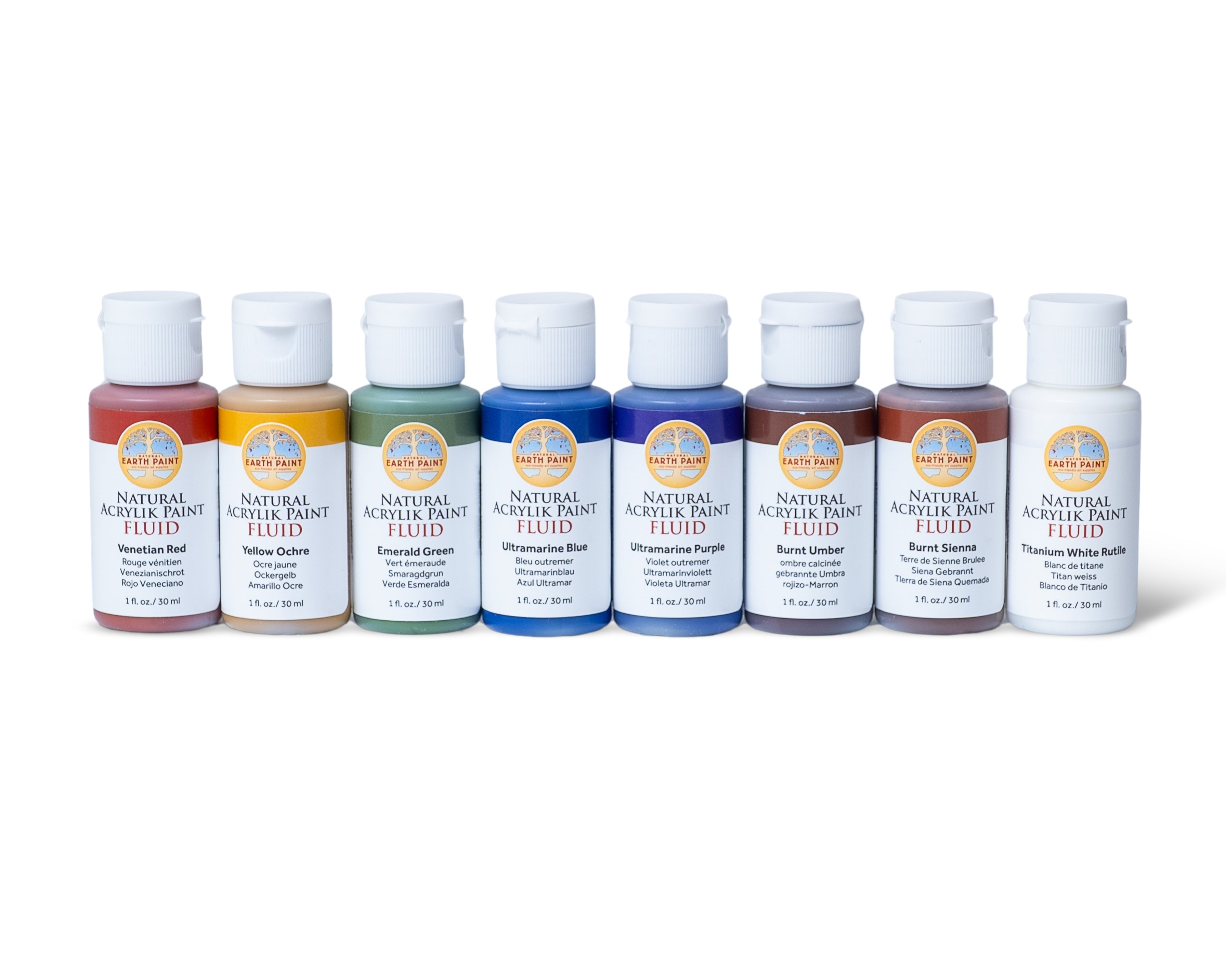 Fluid - Natural Acrylik Paint - Earth Colors Set