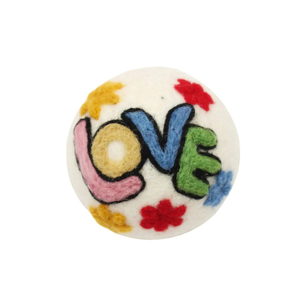 Set of 3 Eco Wool Dryer Balls - Hippie Love