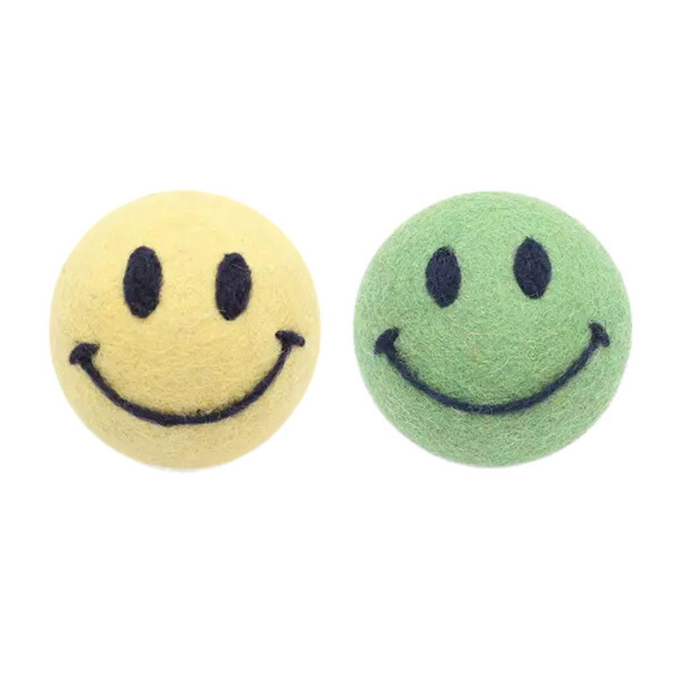 Set of 2 Eco Wool Dryer Balls - Smiley Faces