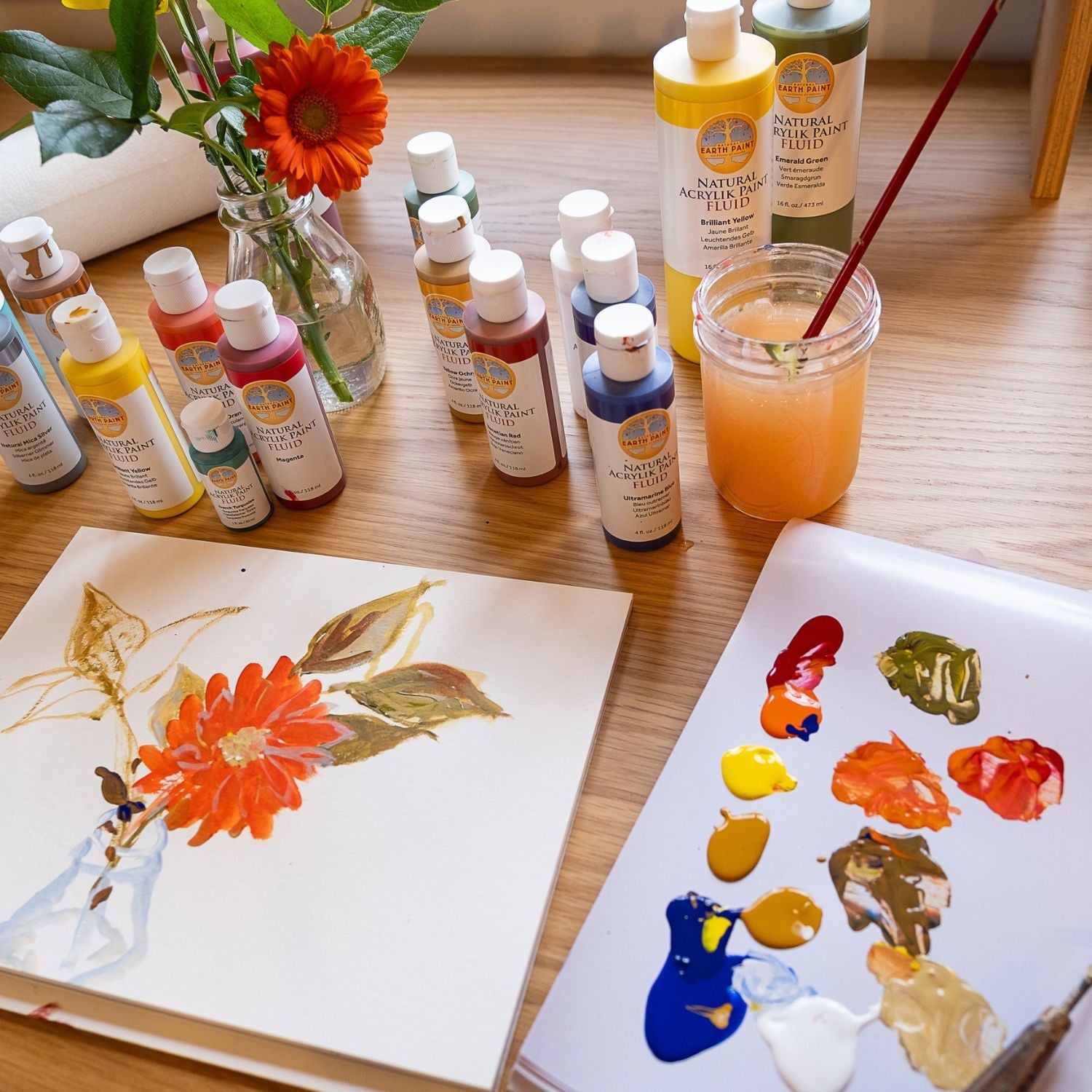 Fluid - Natural Acrylik Paint - Earth Colors Set