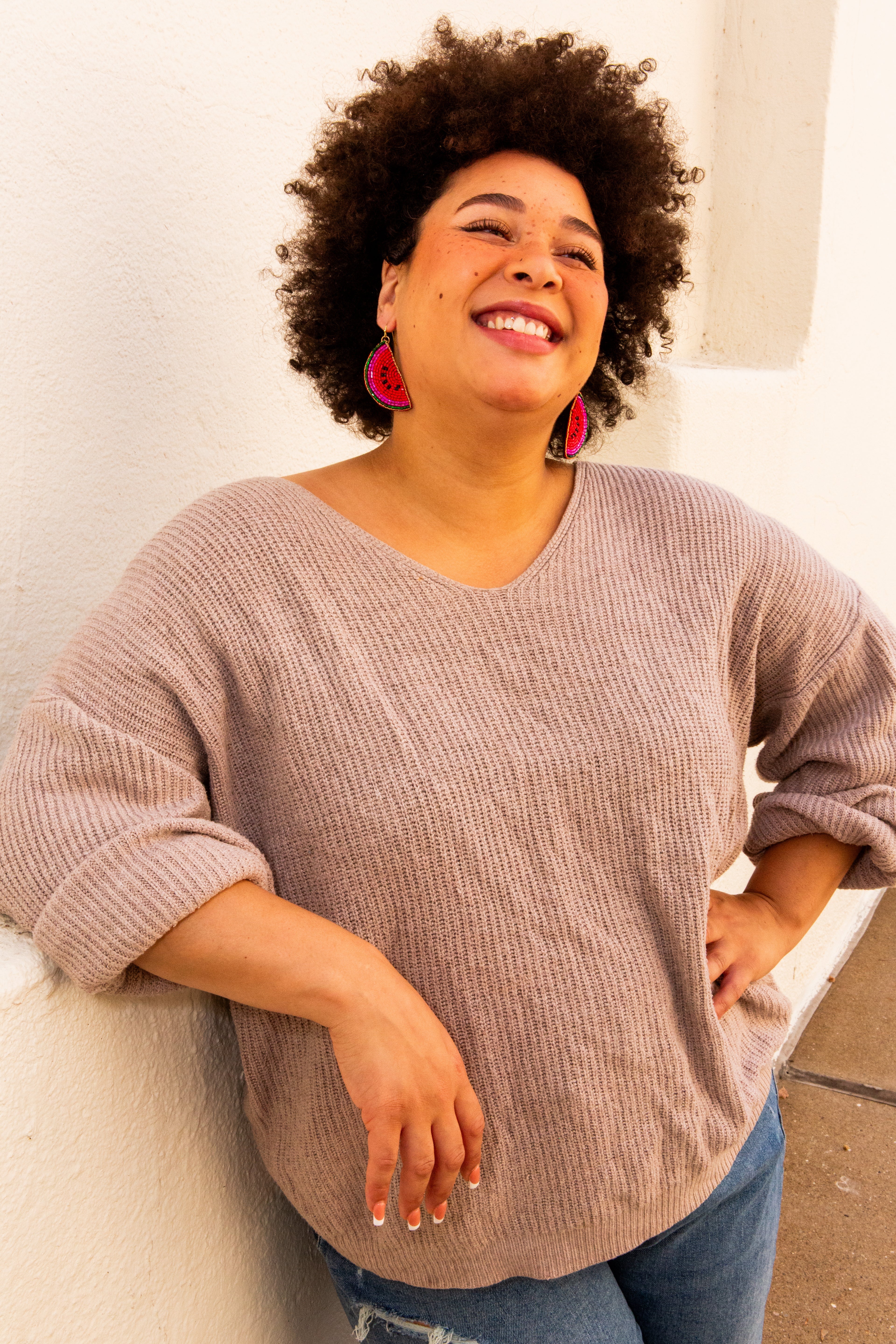 Beaded Fruit Earrings - Watermelon