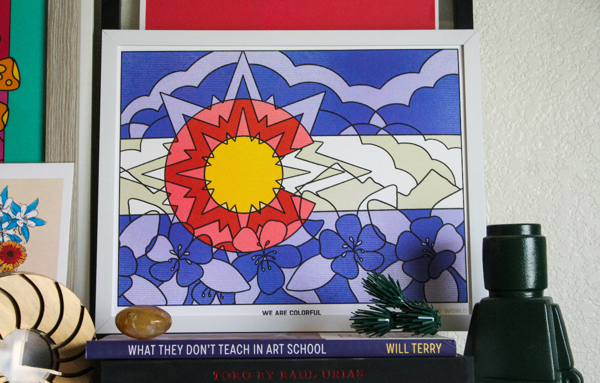 Flower Colorado Flag Art Print