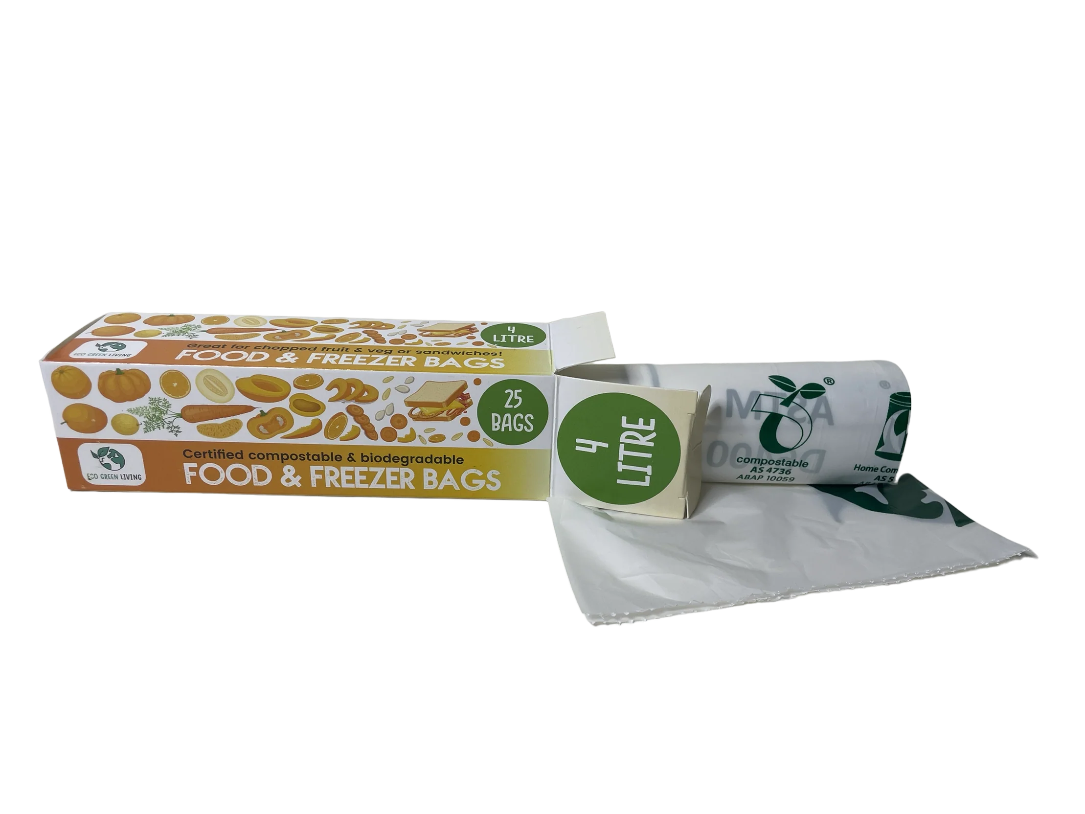 Certified Compostable Food & Freezer Bags, 1 Gallon (25 bags)