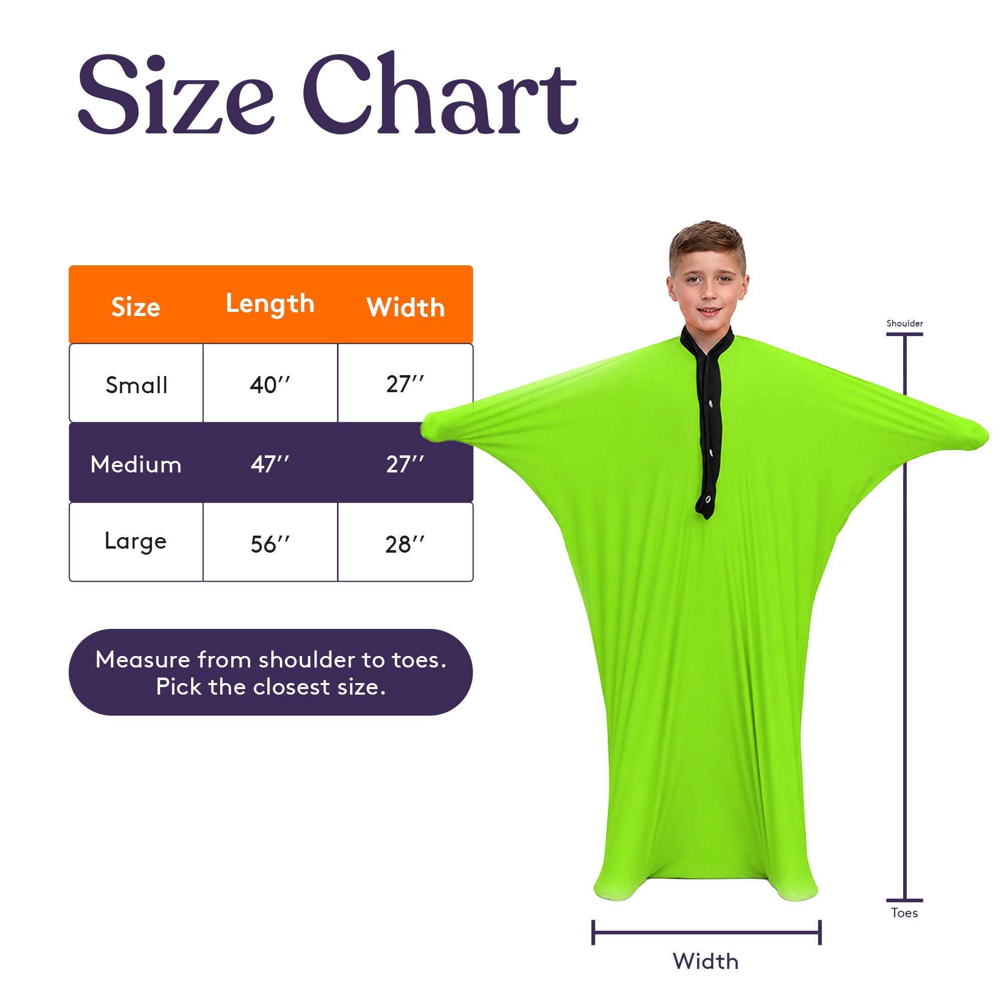 Sensory Stretchy Body Sock - New Snap Closure