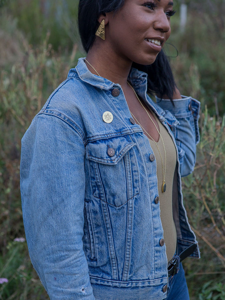 Pronoun Pins - Brass