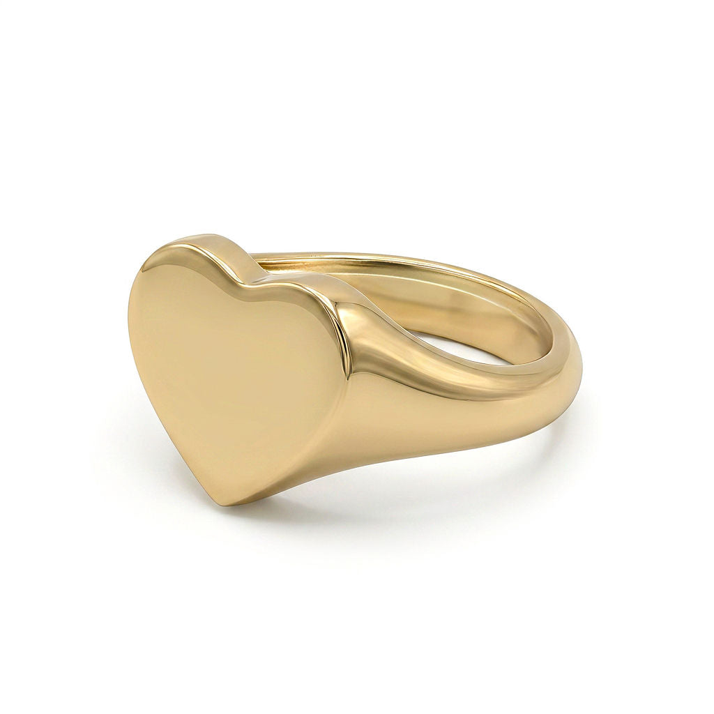 Heart Signet Brass Ring for Women | Mawi