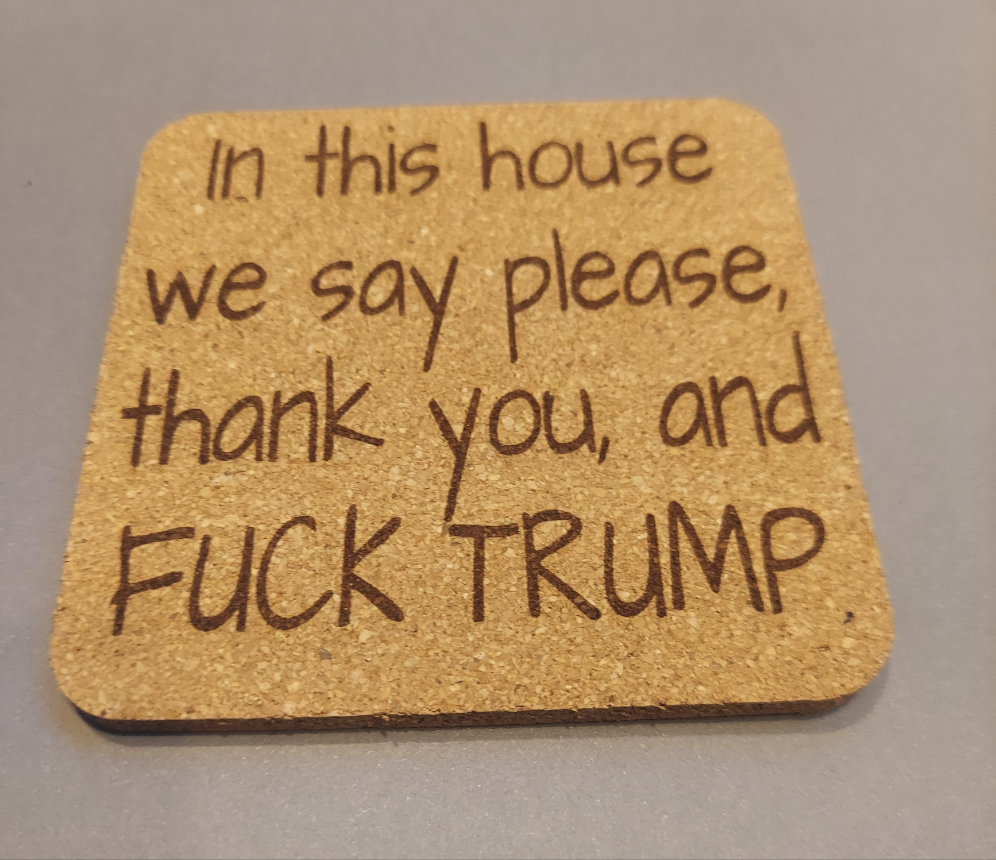 In this house 4 pack Cork Coasters