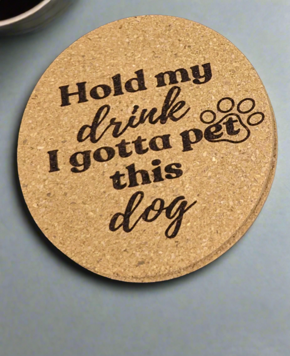 Coaster: cork coasters - dog lover