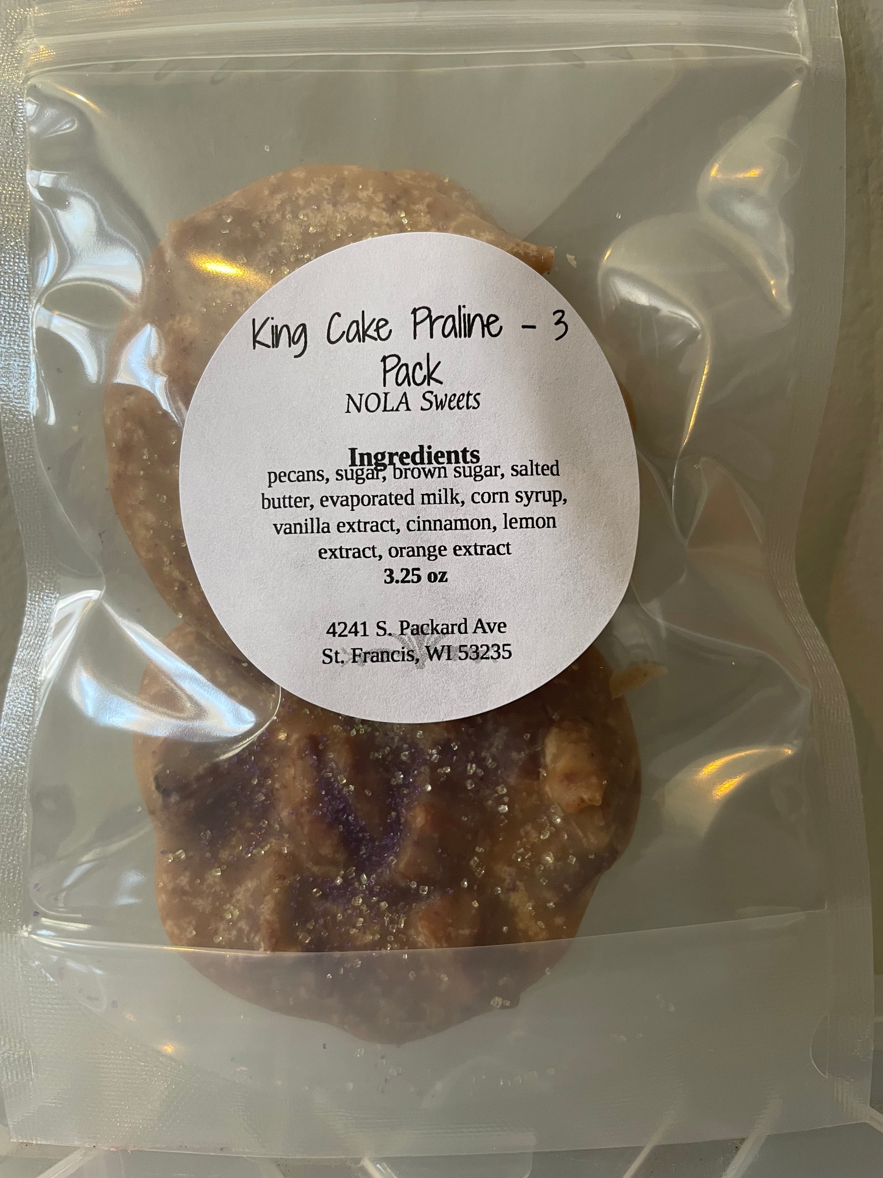 King Cake Praline - 3 Pack