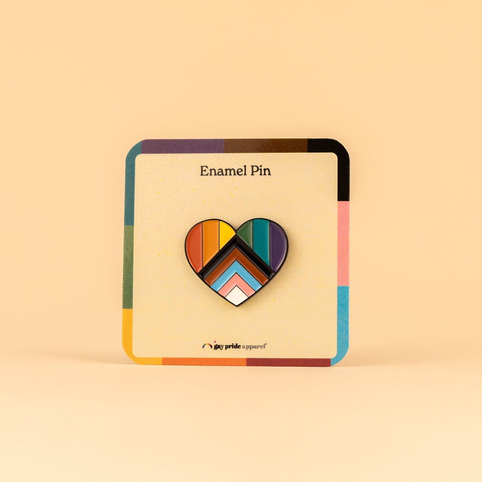 Progressive Pride Heart Enamel Pin