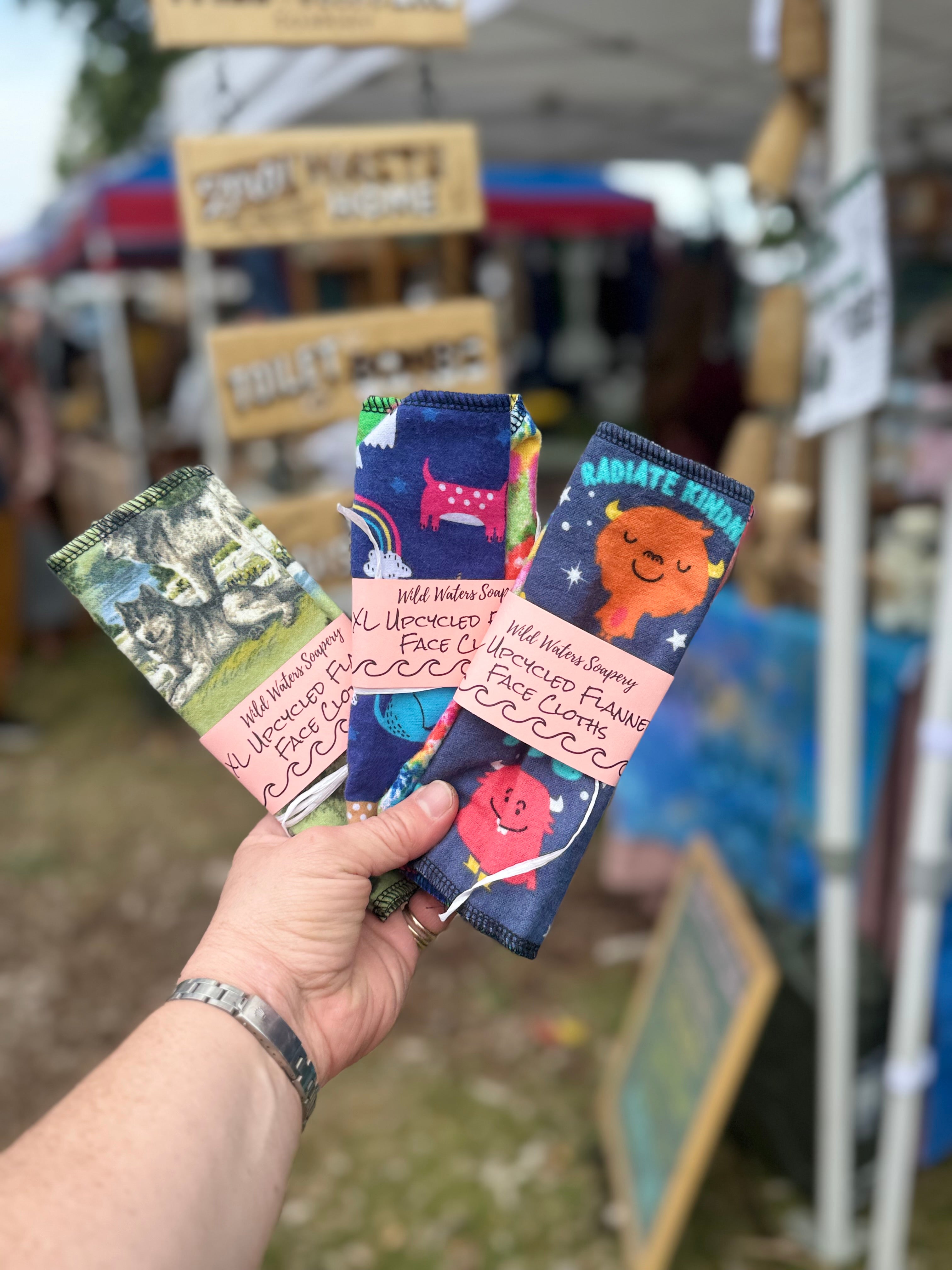 Fabulous Flannel Upcycled Face Cloths