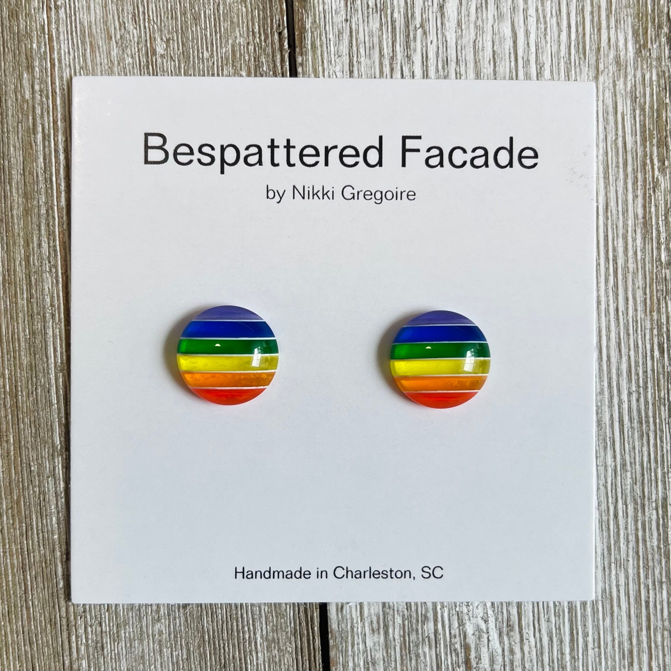 Rainbow Stripes Stud Earrings