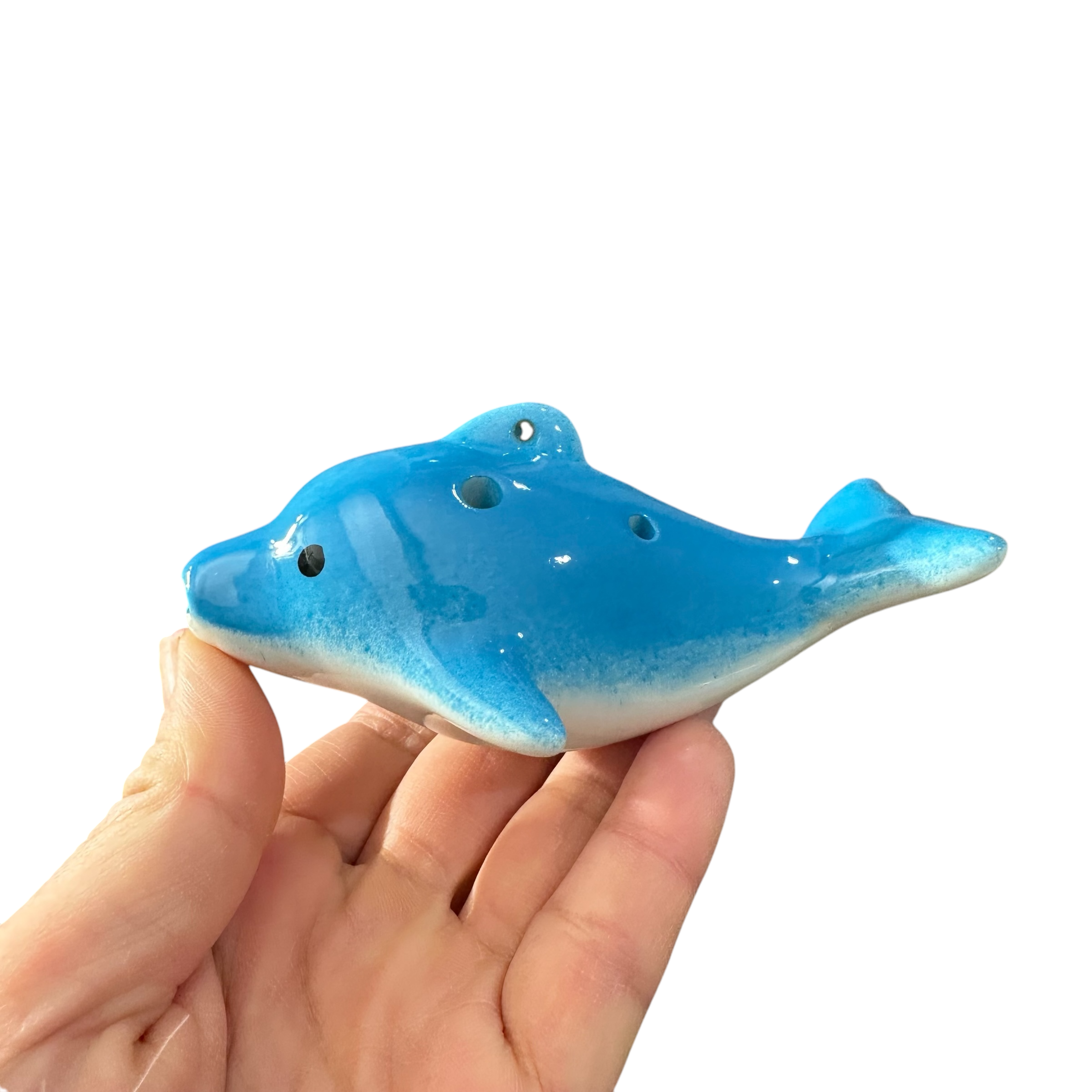 Ceramic Dolphin Ocarina Sky Blue