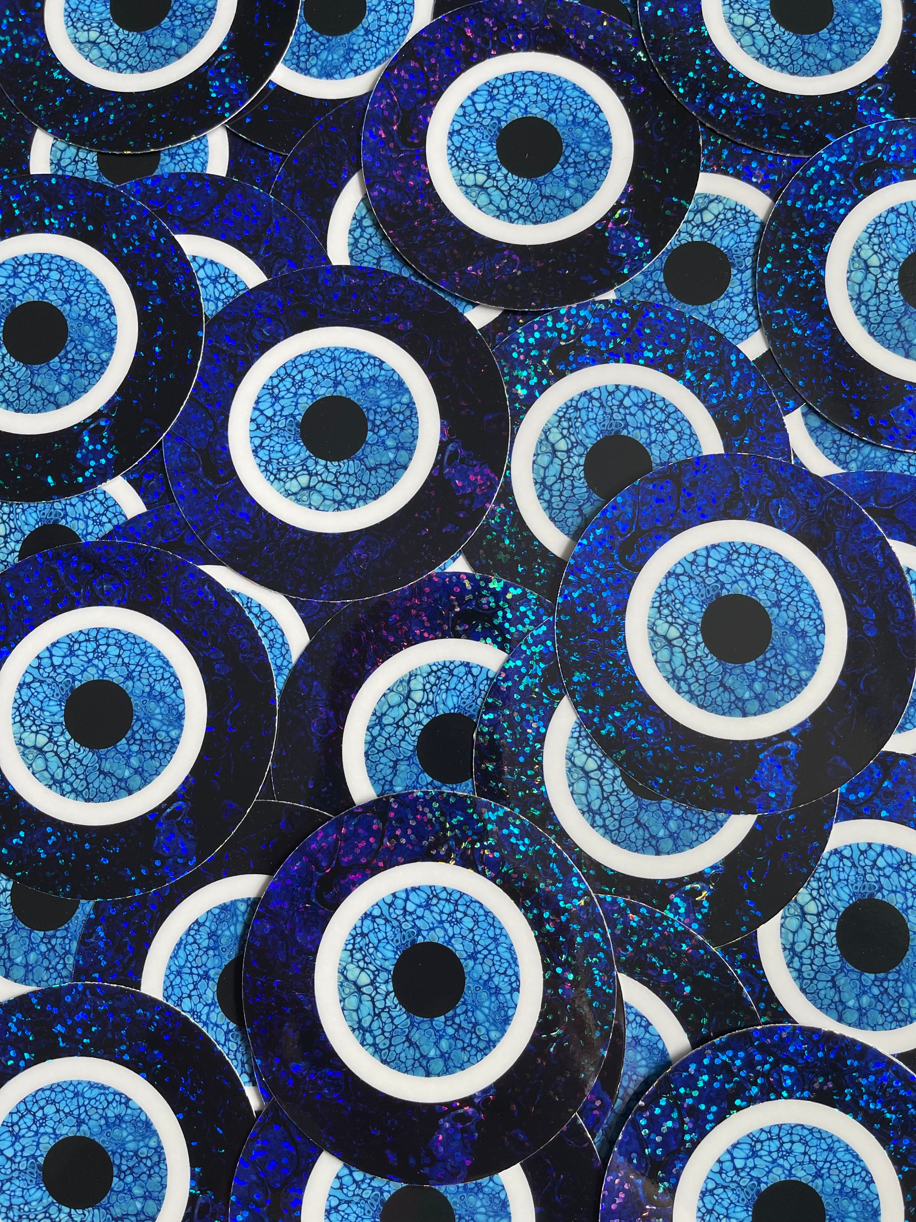 Bespattered Facade Evil Eye Protection Symbol Glitter Sticker