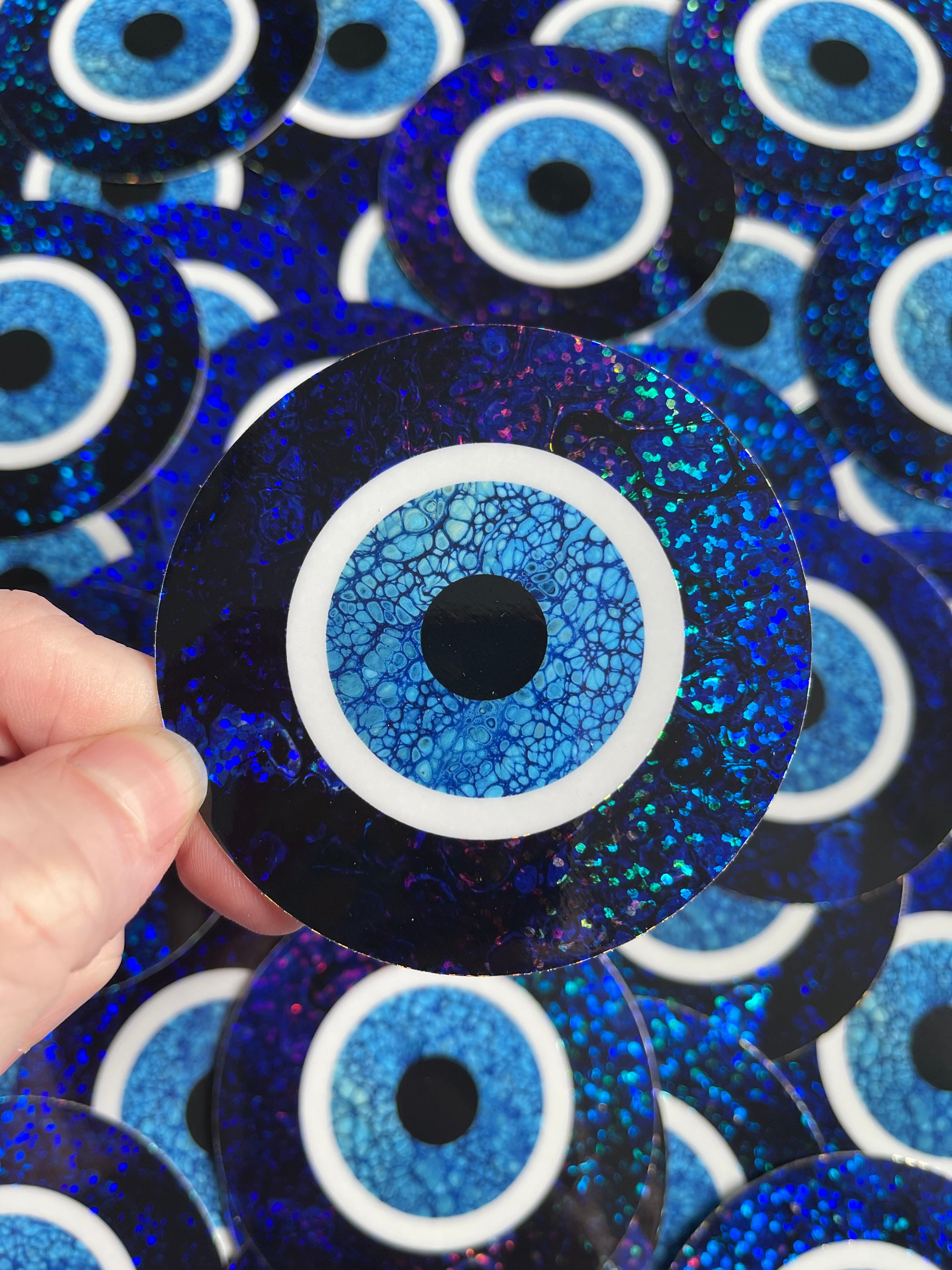 Bespattered Facade Evil Eye Protection Symbol Glitter Sticker