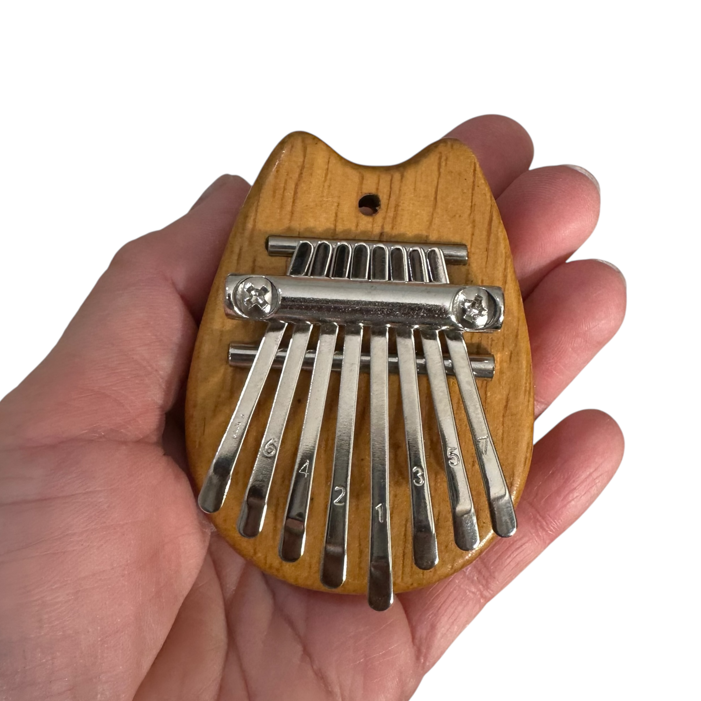 Cat-Shaped Wooden Kalimba – 8-Key Thumb Piano
