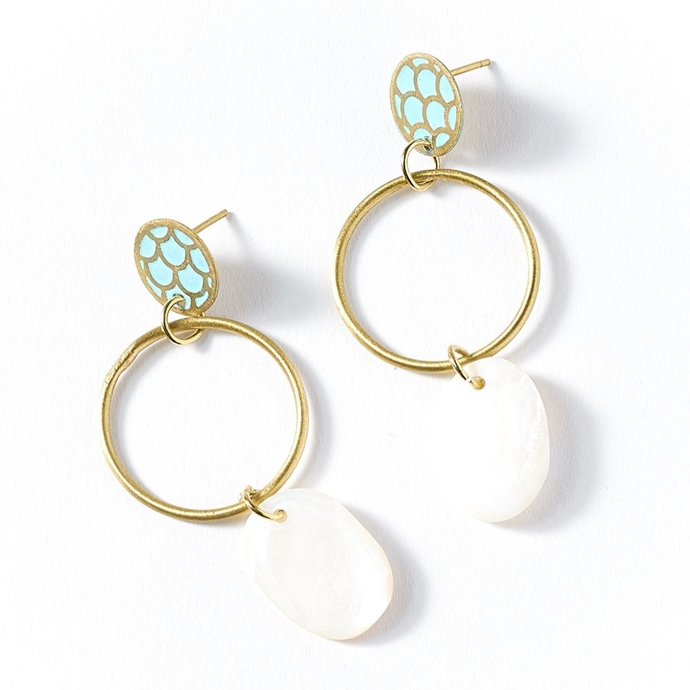 Dhavala Post Earrings - Teal Drop