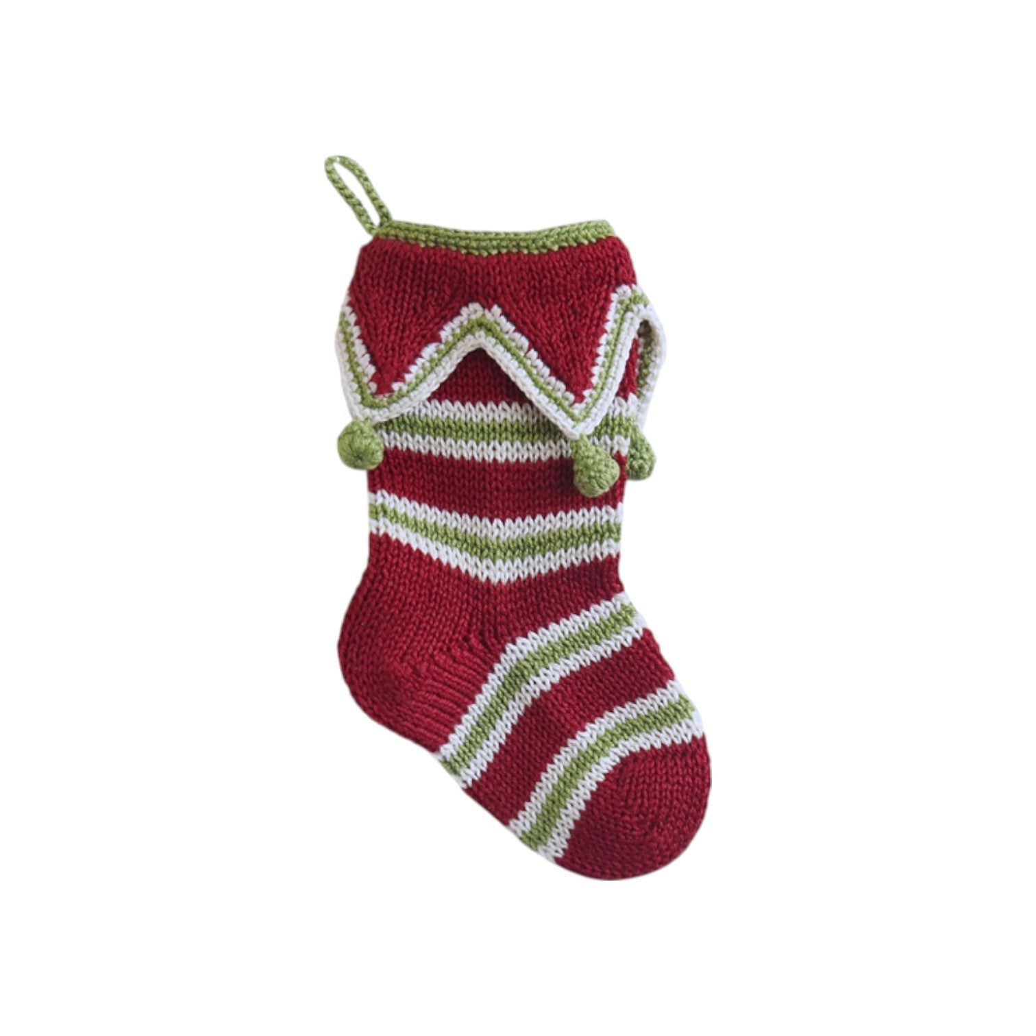 Mini Elf Cuff Stocking, Red