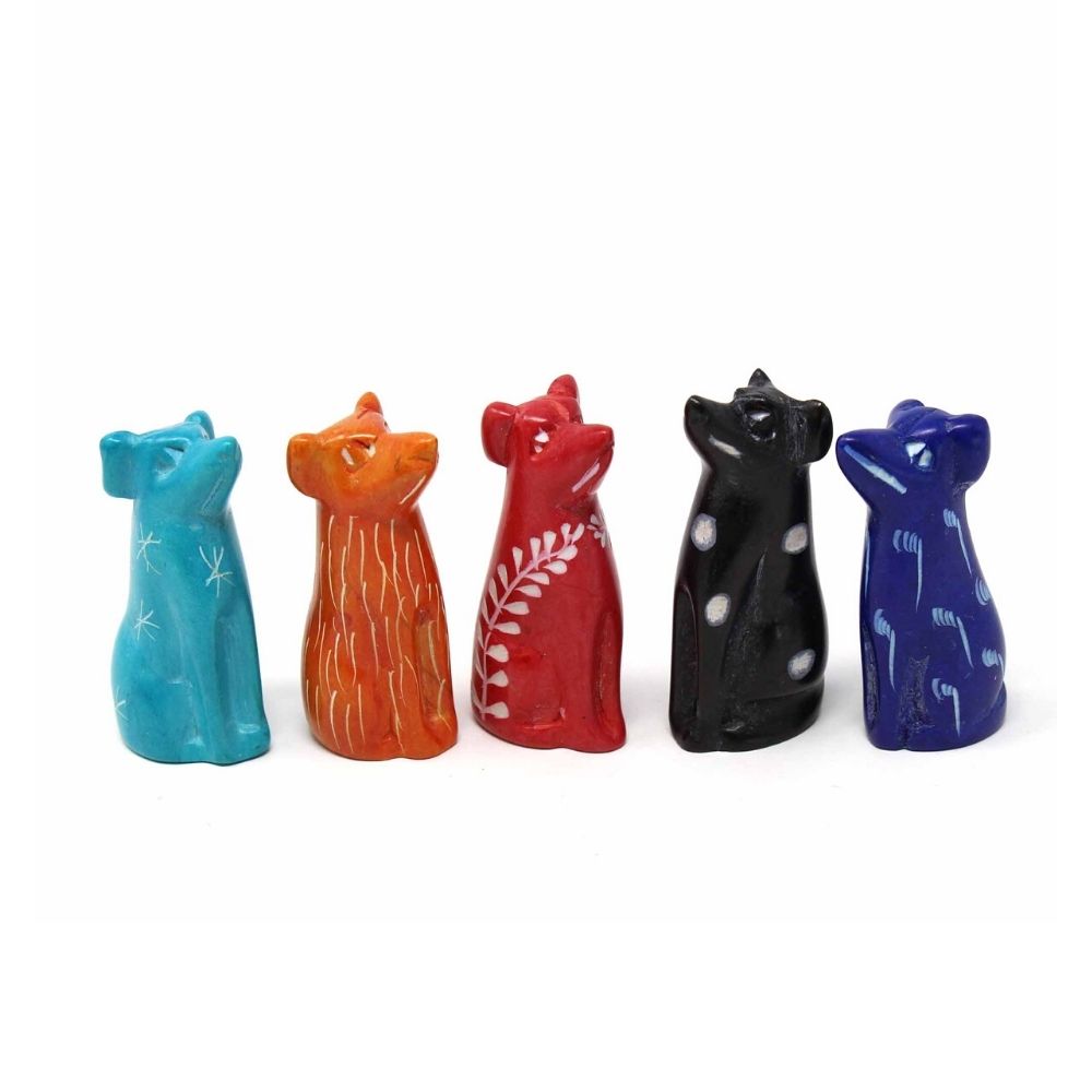 Tiny Soapstone Sitting Dog