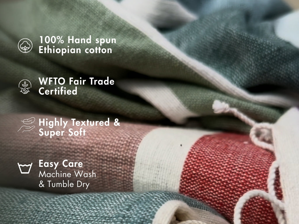 Kalam Handwoven Ethiopian Cotton Bath Towel