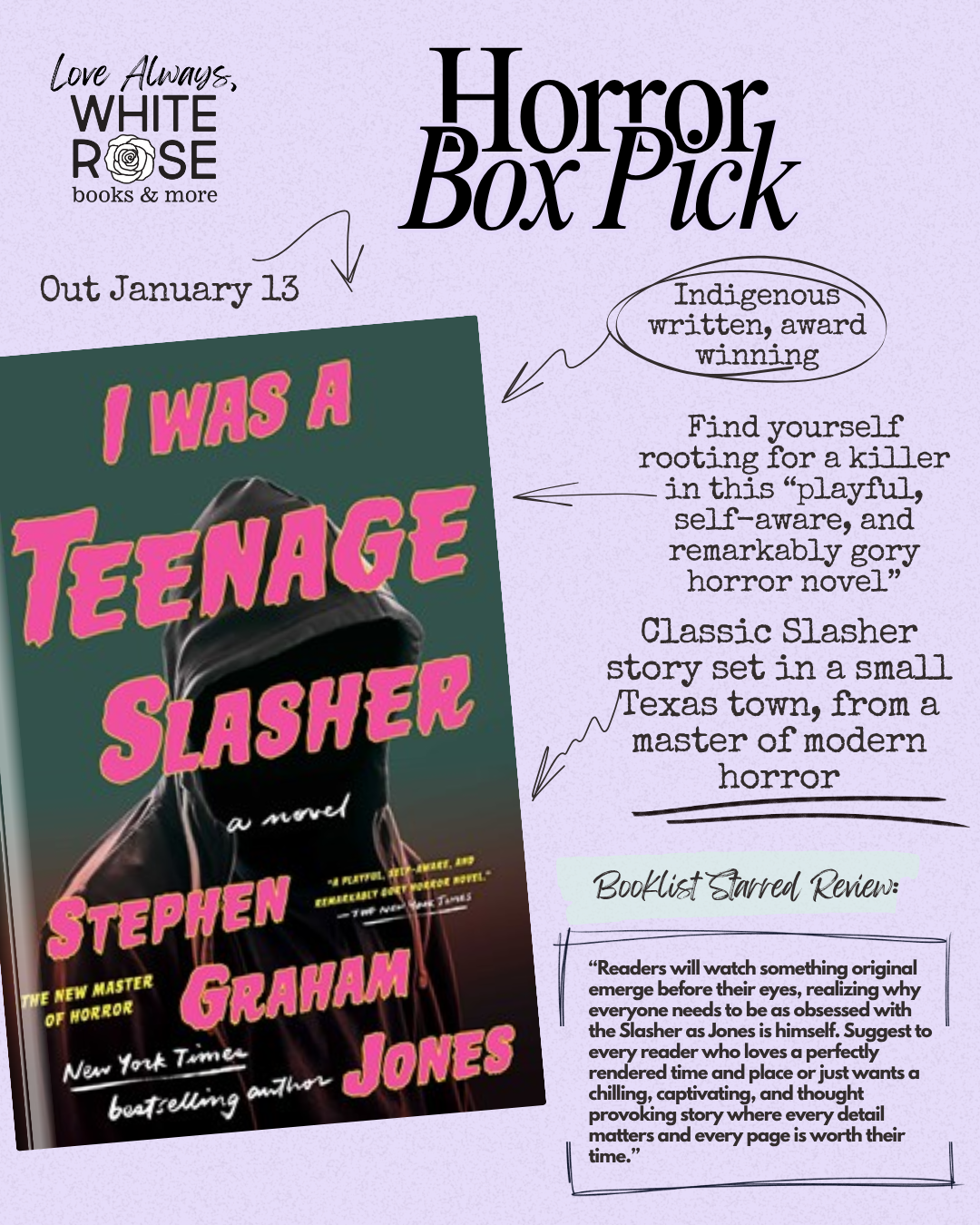 Horror Subscription Box: January Selection: I Was a Teenage Slasher by Stephen Graham Jones