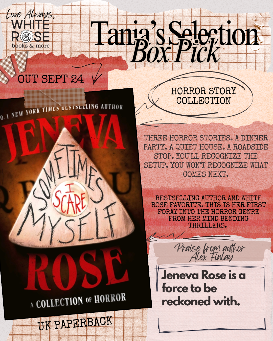 Tania's Book Pick Subscription Box: SEPTEMBER SELECTION: Sometimes I scare Myself by Jeneva Rose