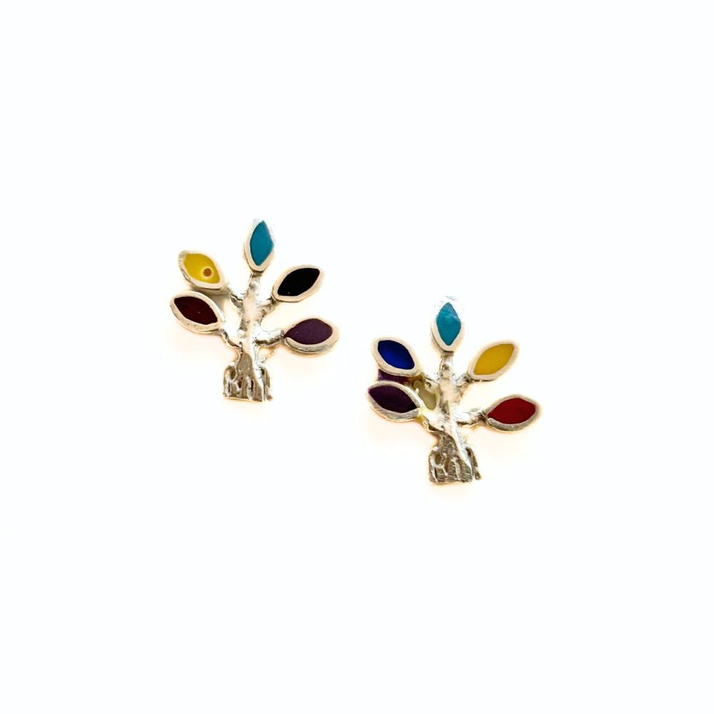 Sterling Silver Tree of Life Stud Earrings