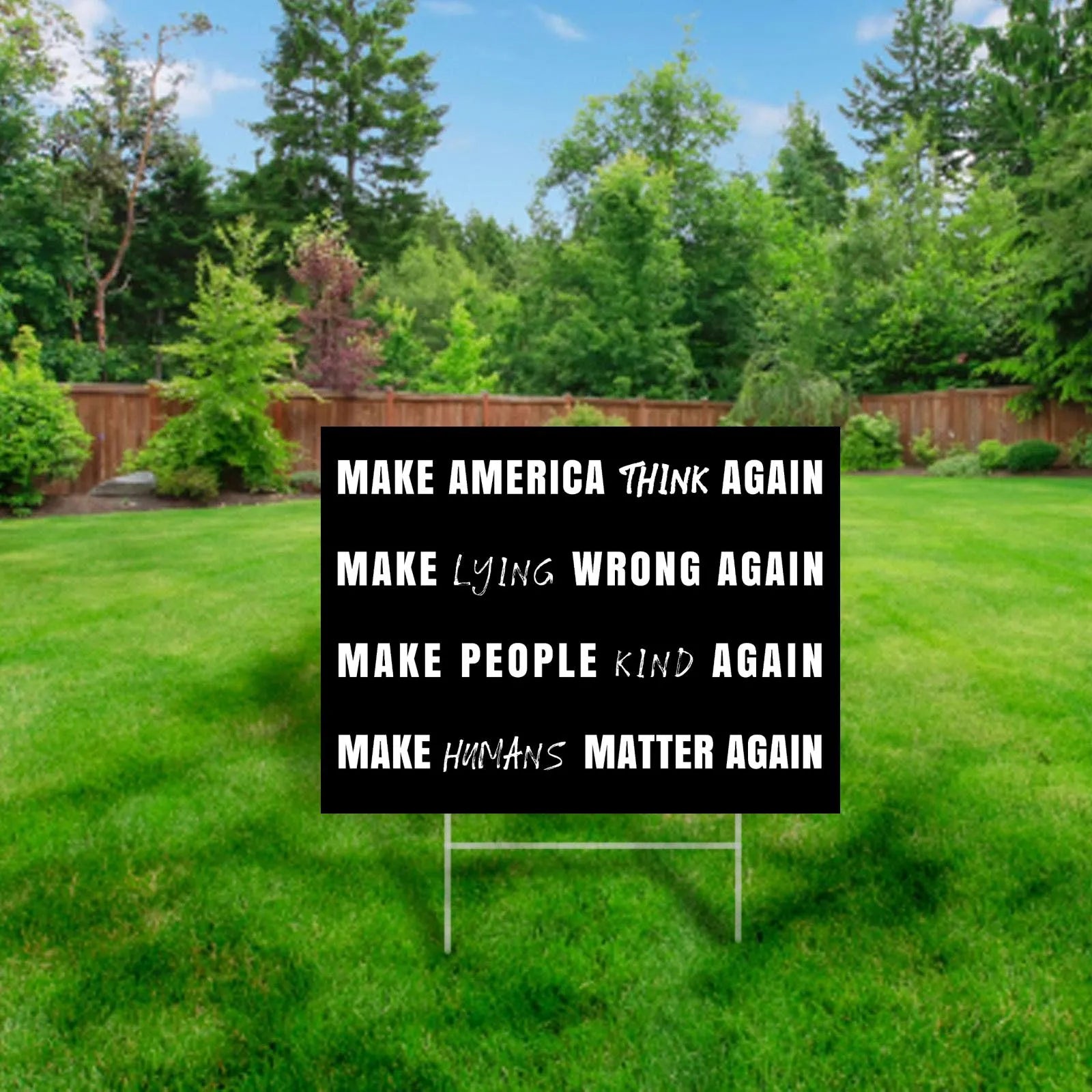 Make America Kind Again Yard Sign - Anti MAGA