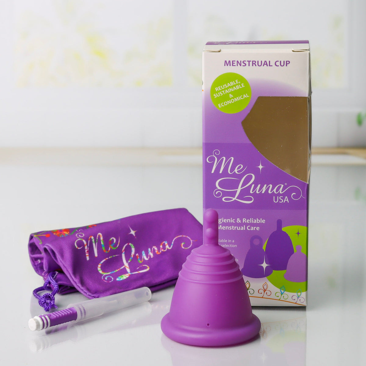 MeLuna Low Cervix Menstrual Cup | Shorty | Classic | Stem Handle