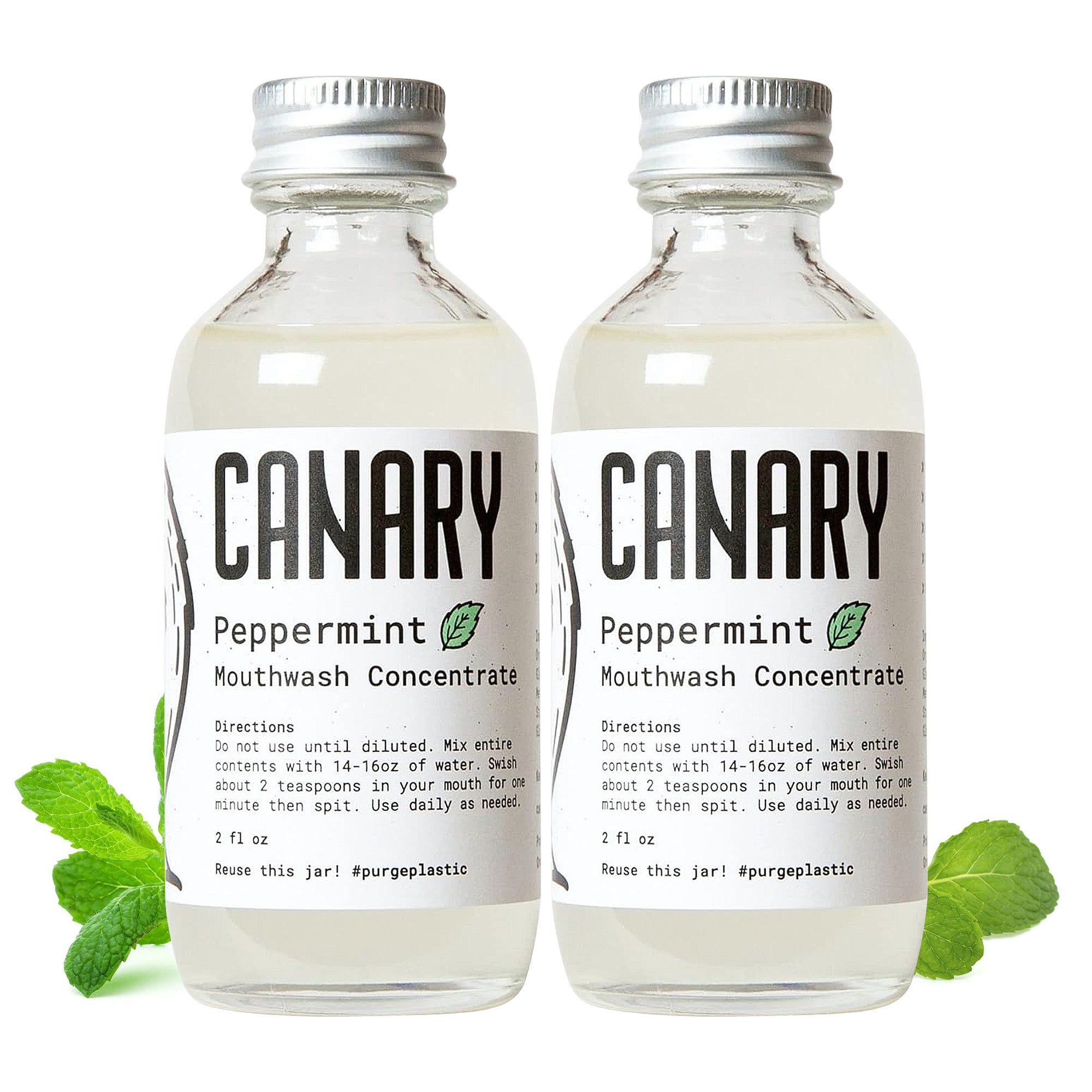 Peppermint Mouthwash Concentrate | Fluoride-Free Mouthwash with Xylitol & Aloe Vera