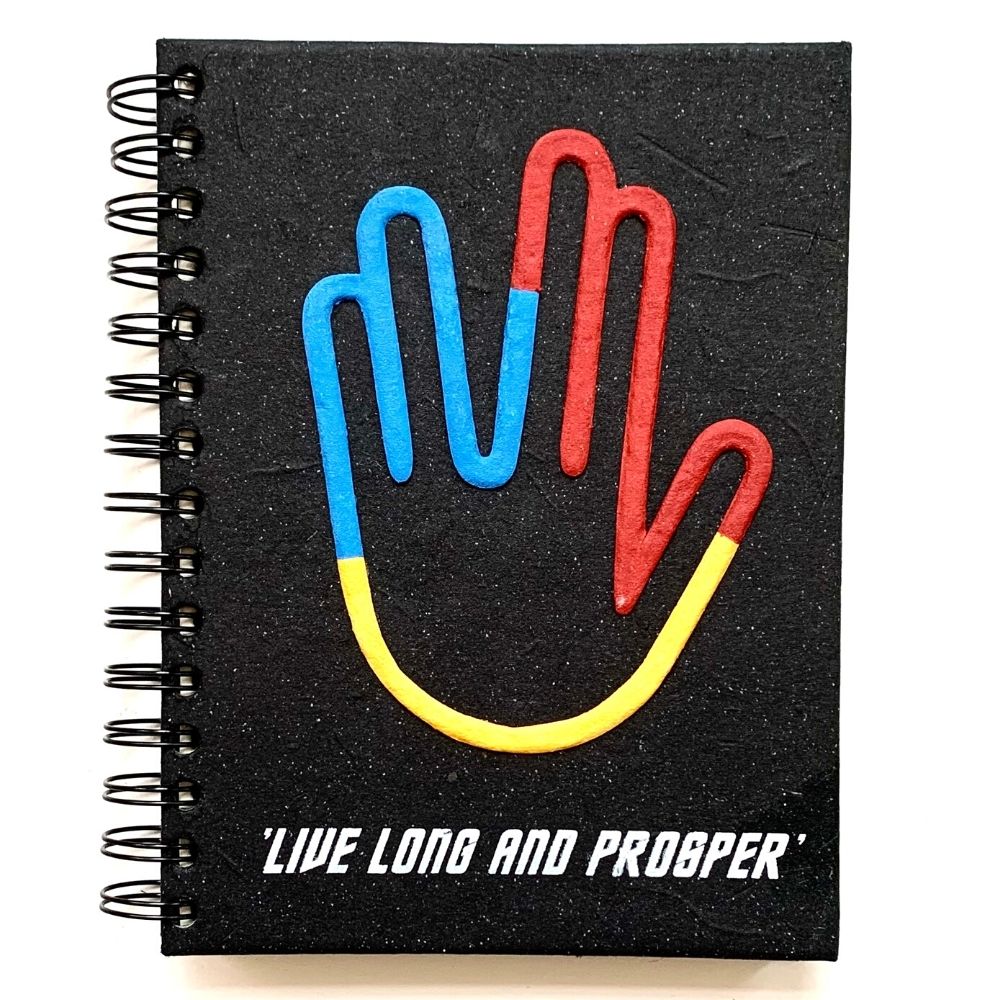 Mr. Ellie Pooh Large Notebook Journal Vulcan Salute