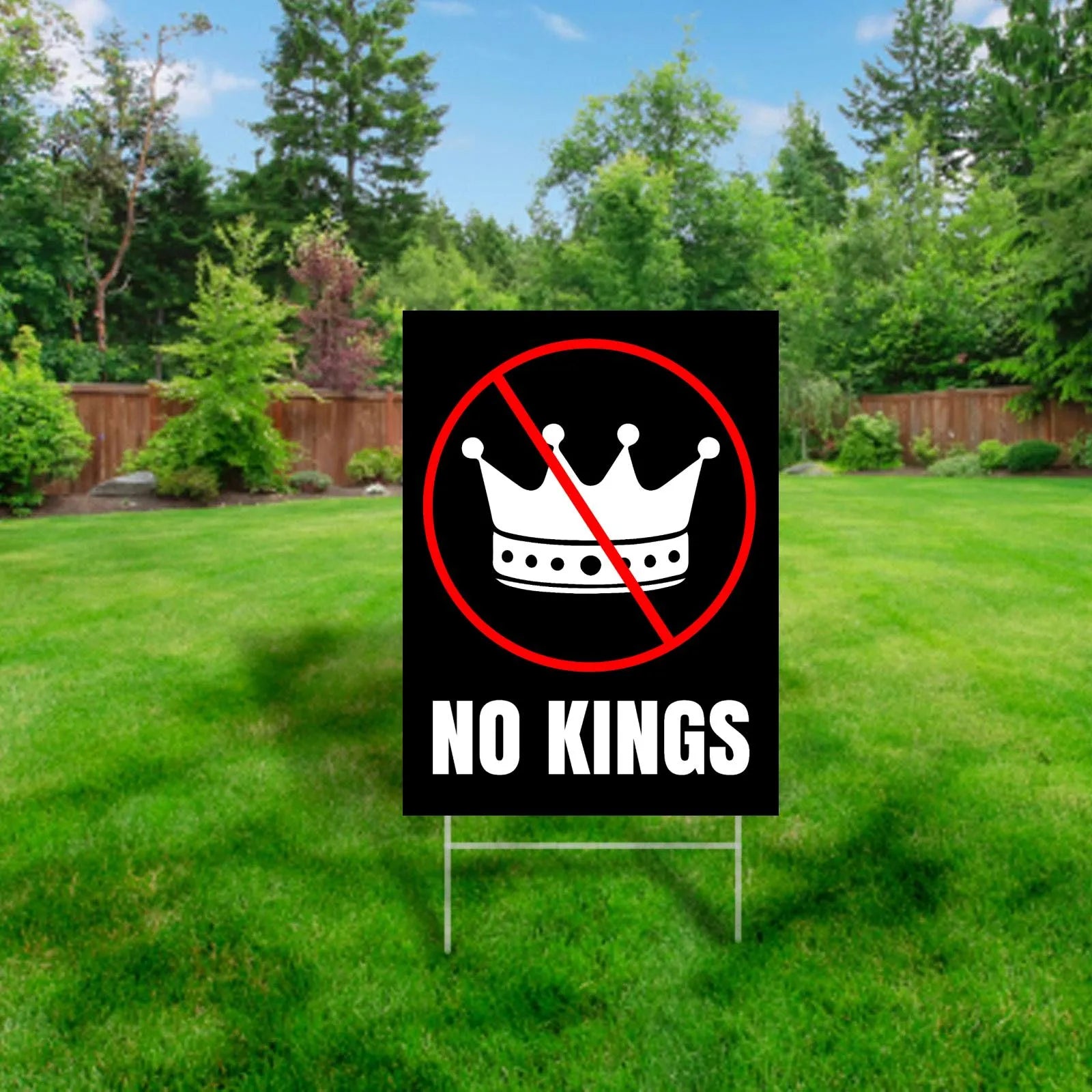 No Kings Yard Sign – Political Lawn Sign