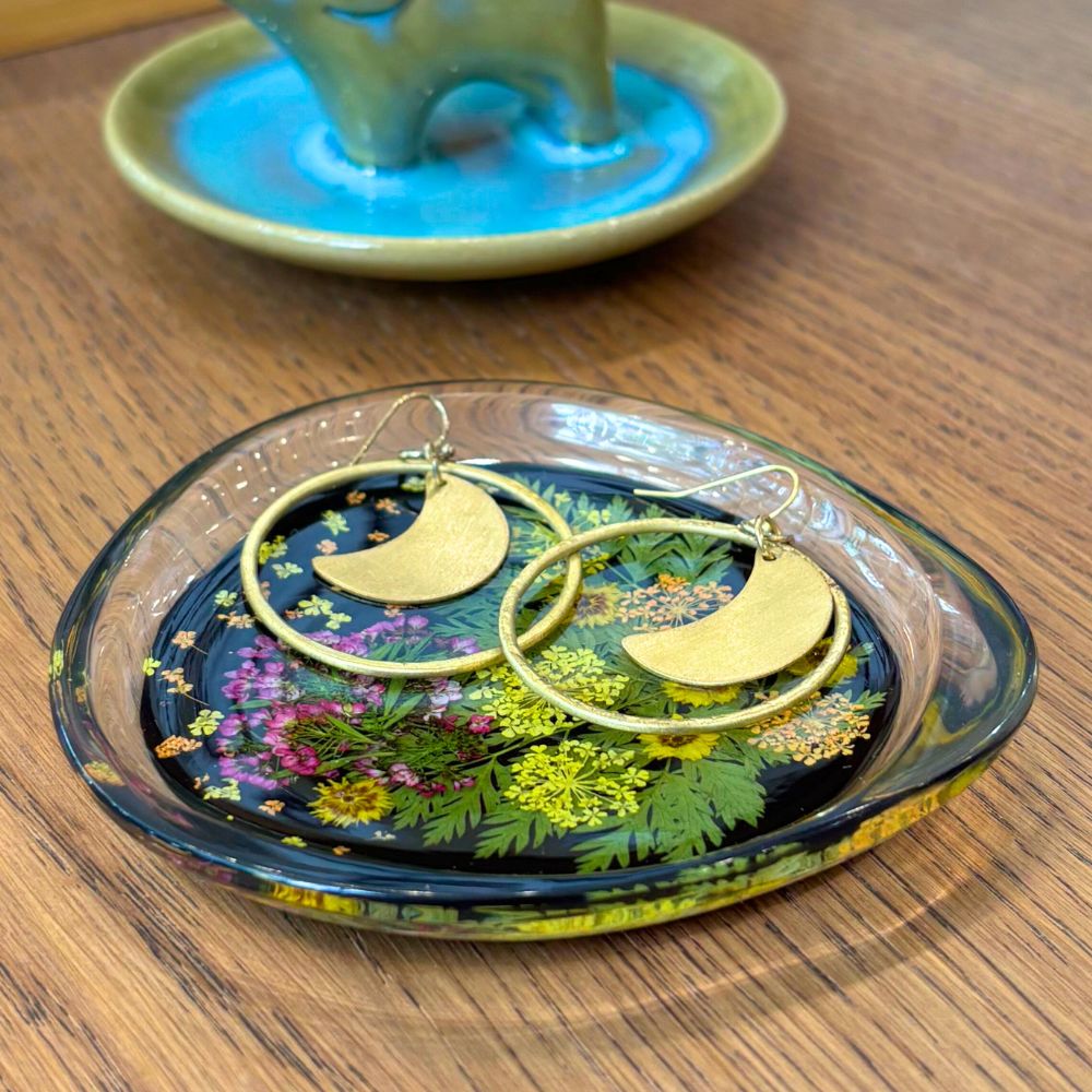 Resin Jewelry Dish - Mixed Garden Flowers