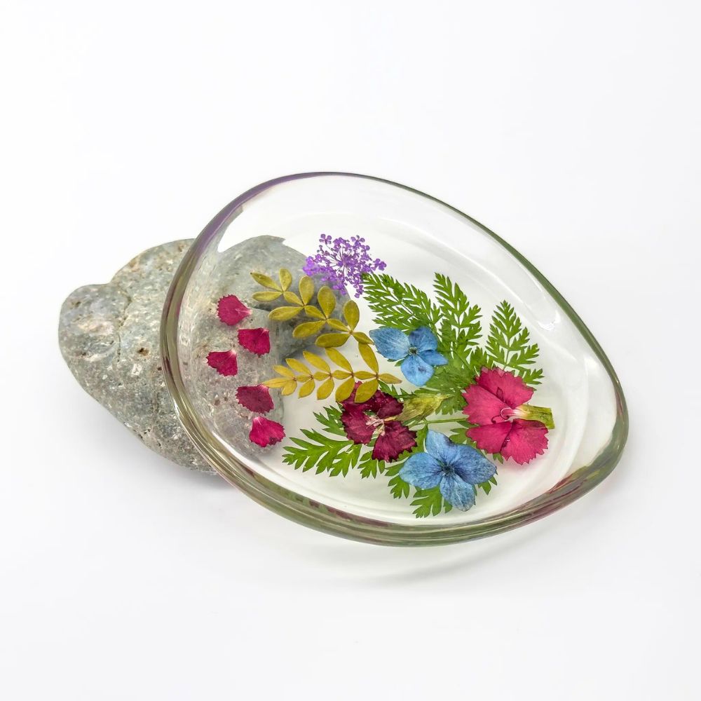 Resin Jewelry Dish - Mother & Daughter Garden Flowers