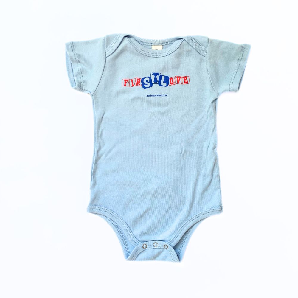Organic Cotton Onesie FIRSTLOVE - Light Blue