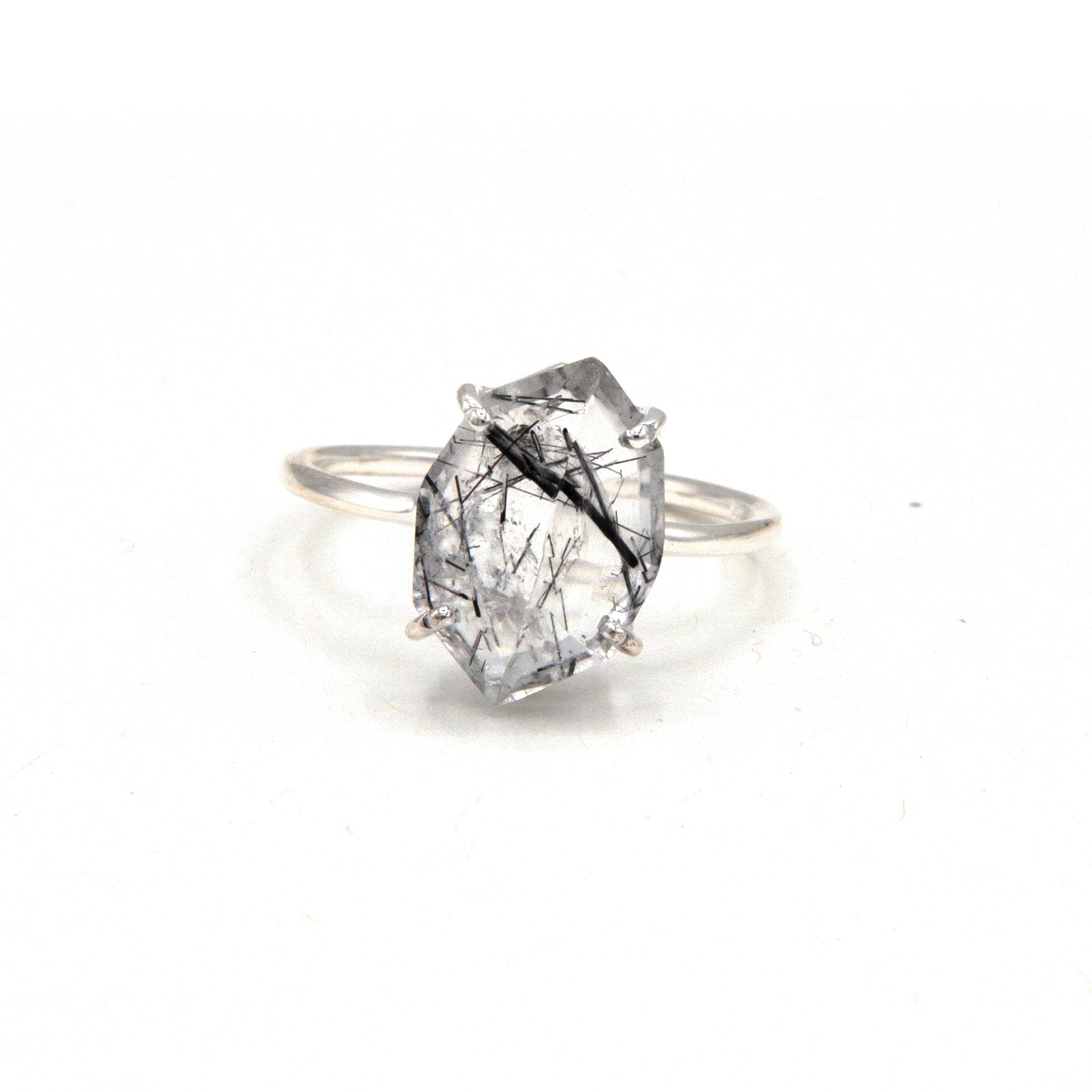 Organic Cut Sterling Ring - Rutile Quartz