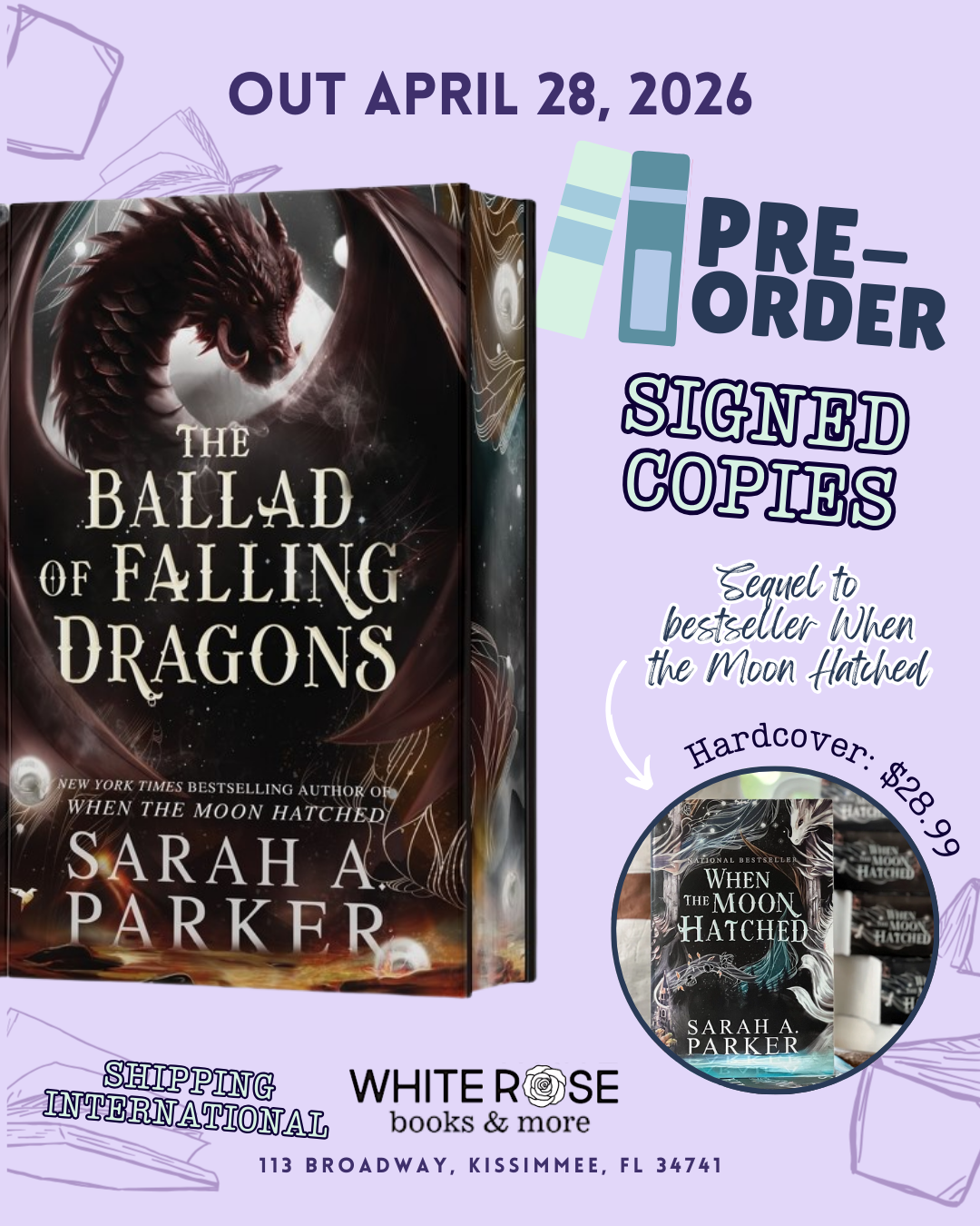 Pre-Order: The Ballad of Falling Dragons: A Novel (The Moonfall Series, 2) by Sarah A. Parker (signed copies)