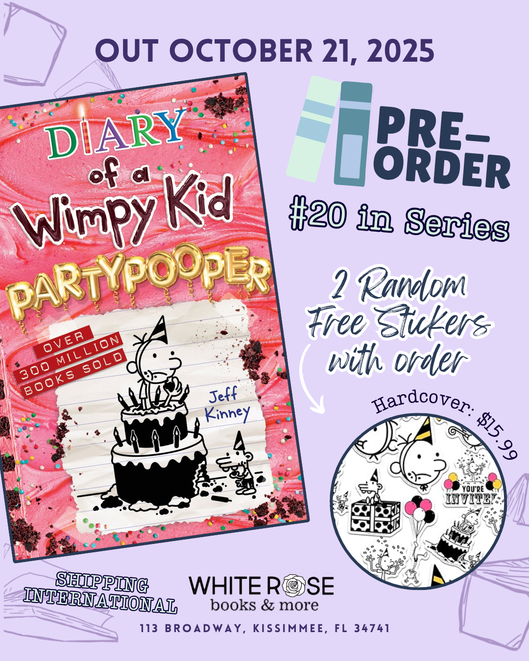 Pre-Order: Partypooper (Diary of a Wimpy Kid Book 20) by Jeff Kinney