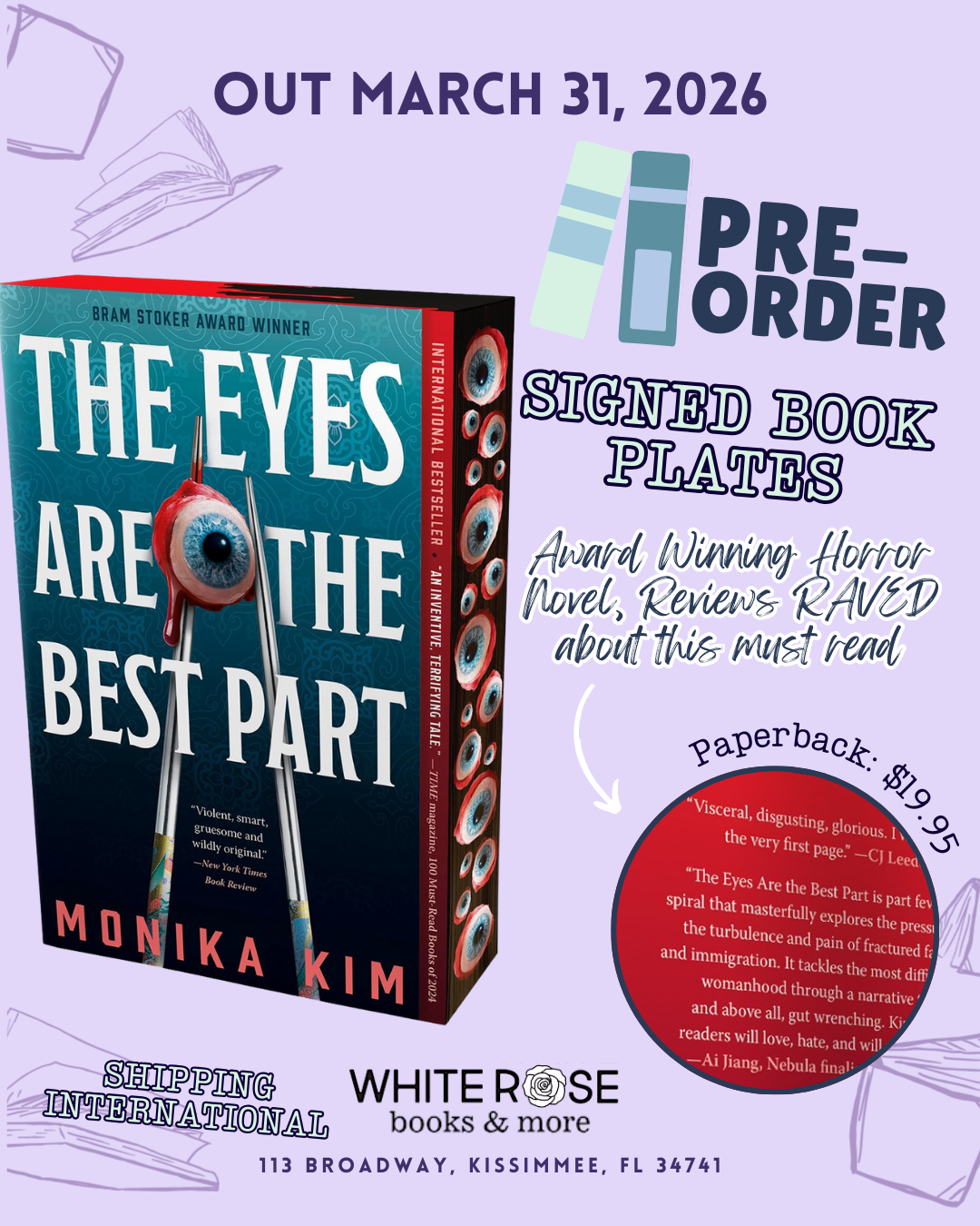 PRE-ORDER: The Eyes Are the Best Part by Monika Kim (SIGNED BOOK PLATE)