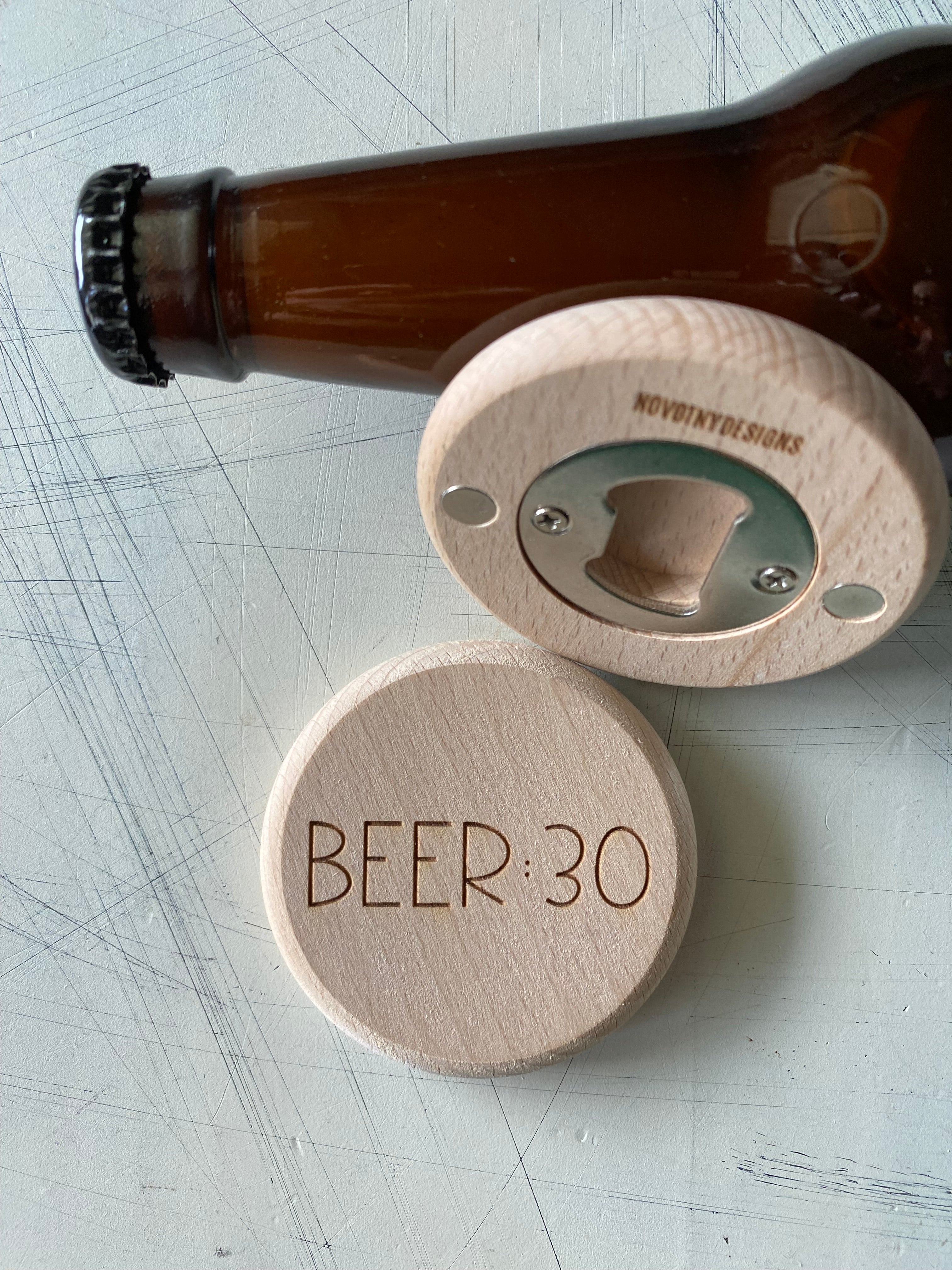 Beer : 30 - magnetic wood bottle opener