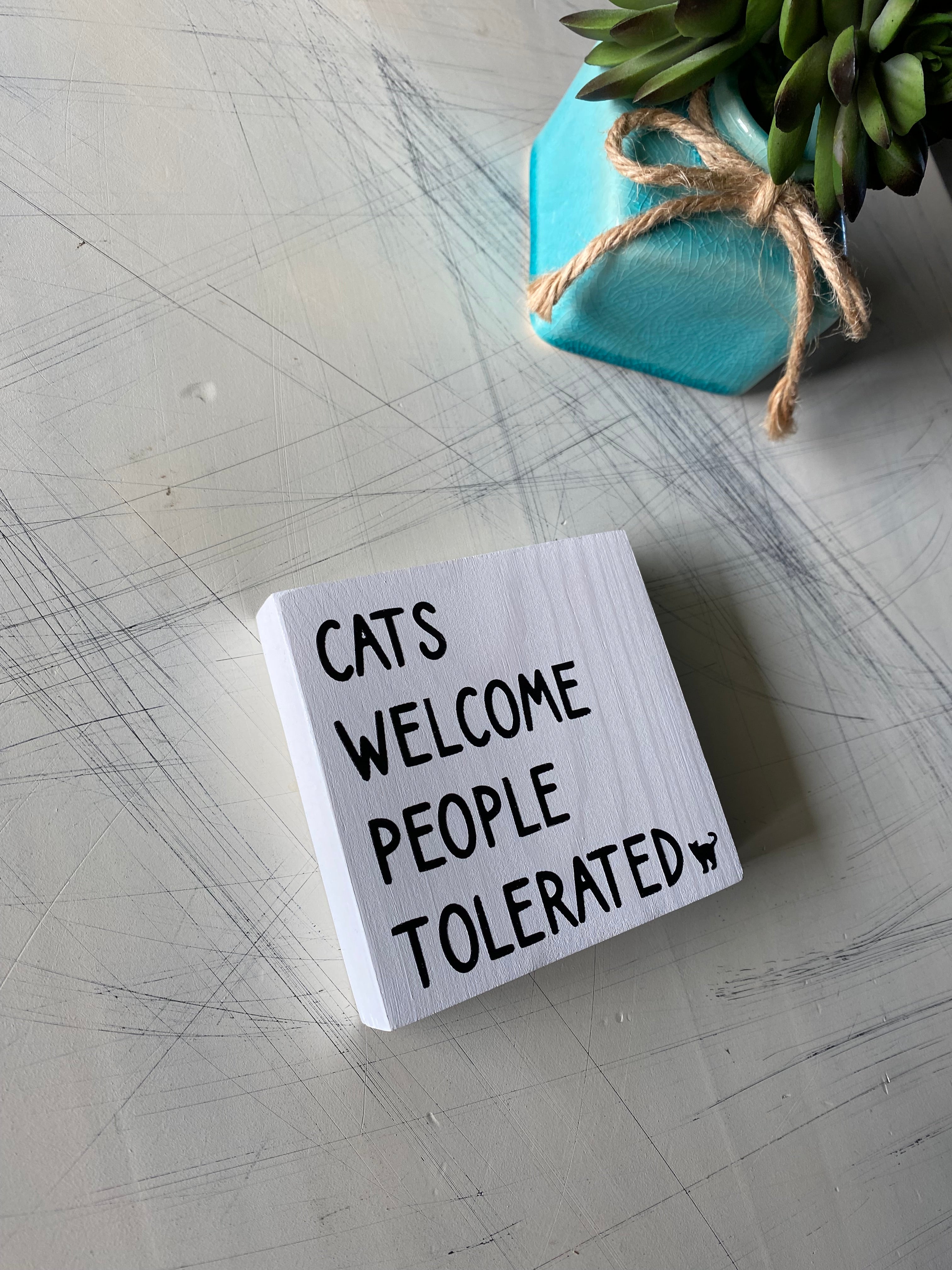 Cats welcome people tolerated