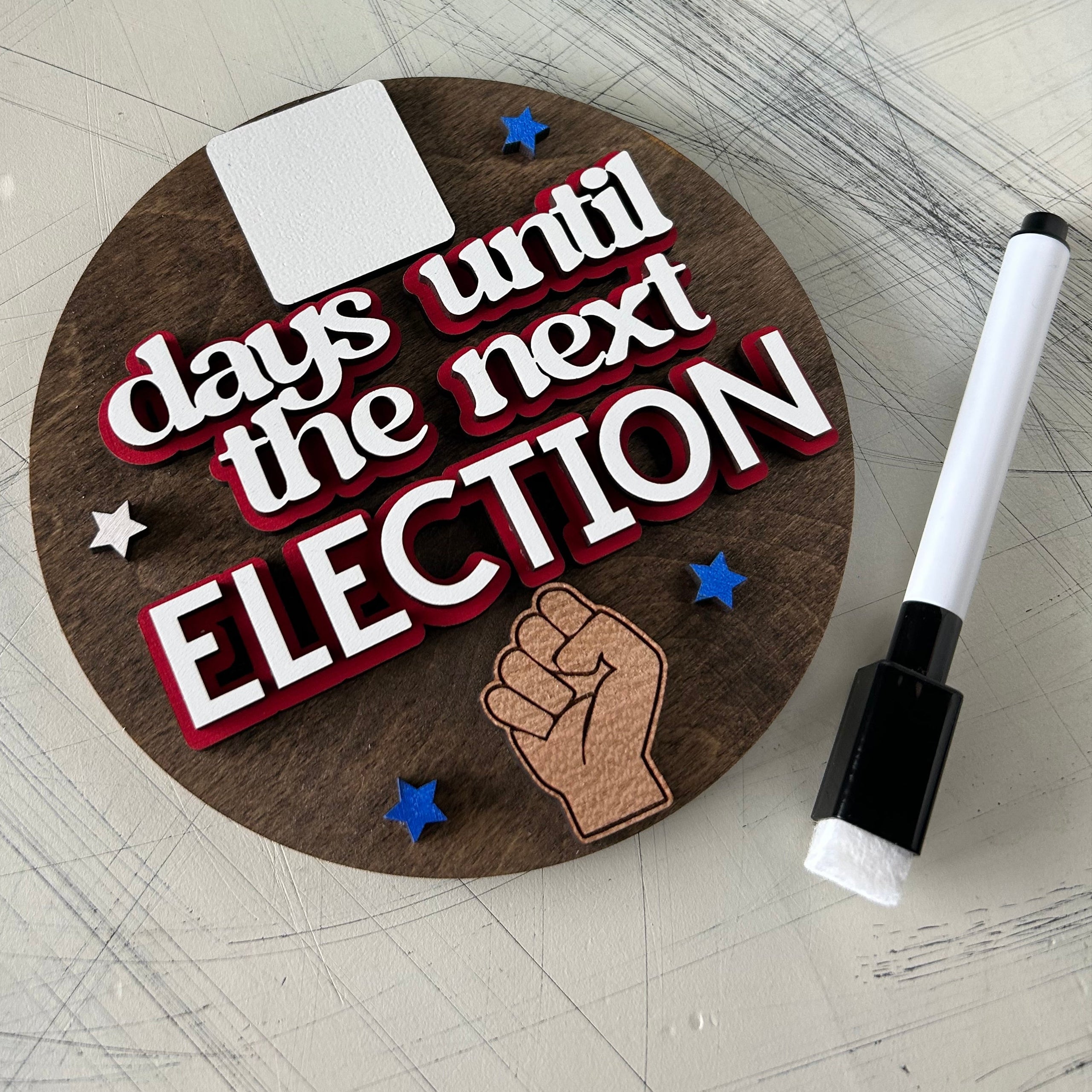 Election Countdown Sign with Dry Erase Marker