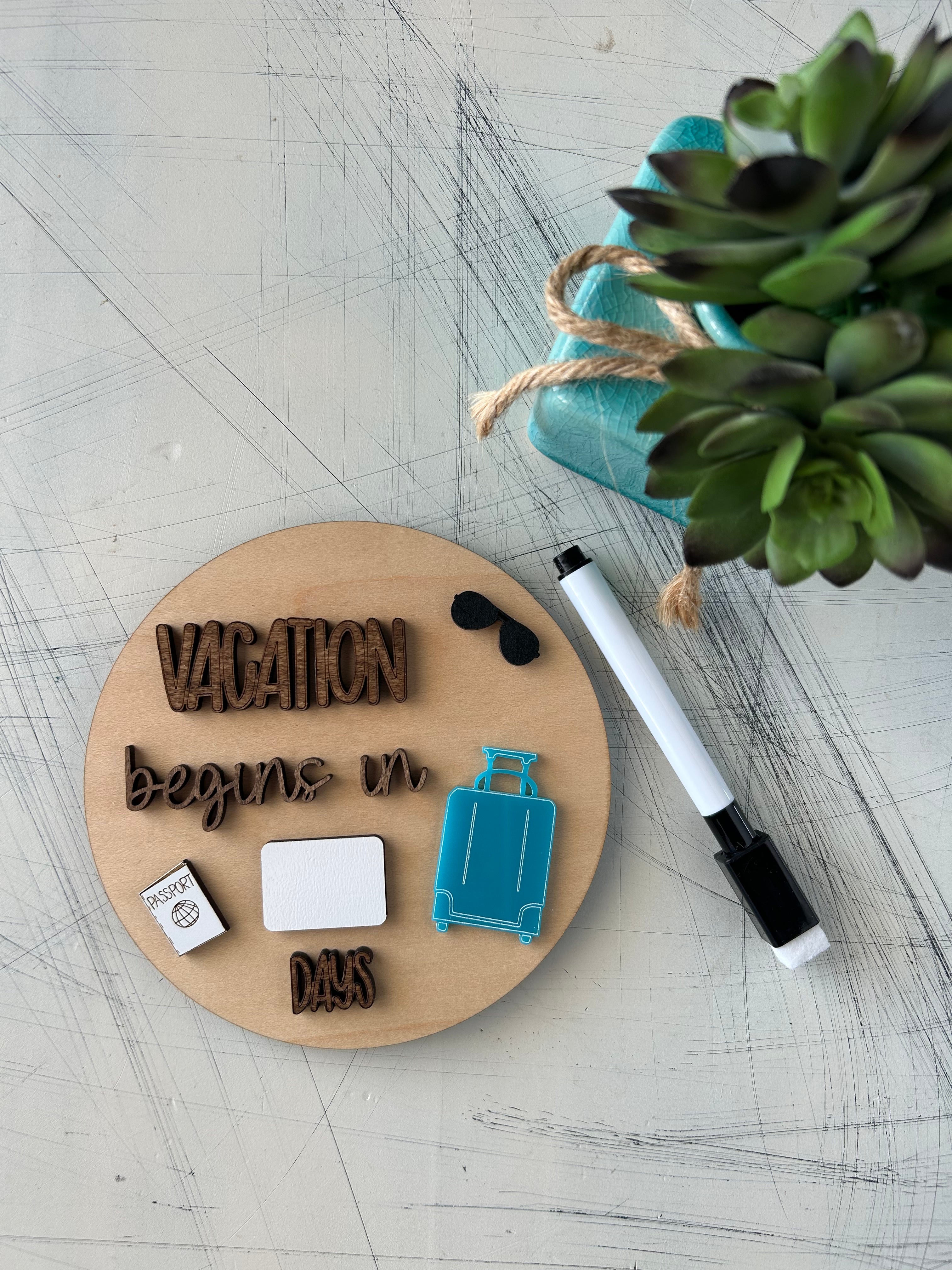 Dry Erase Vacation Countdown Sign